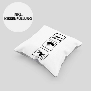 Trendation Dekokissen Trendation - Jäger Kissen Geschenk Eat Sleep Jagen Repeat Geschenkidee Dekokissen mit Füllung 40x40