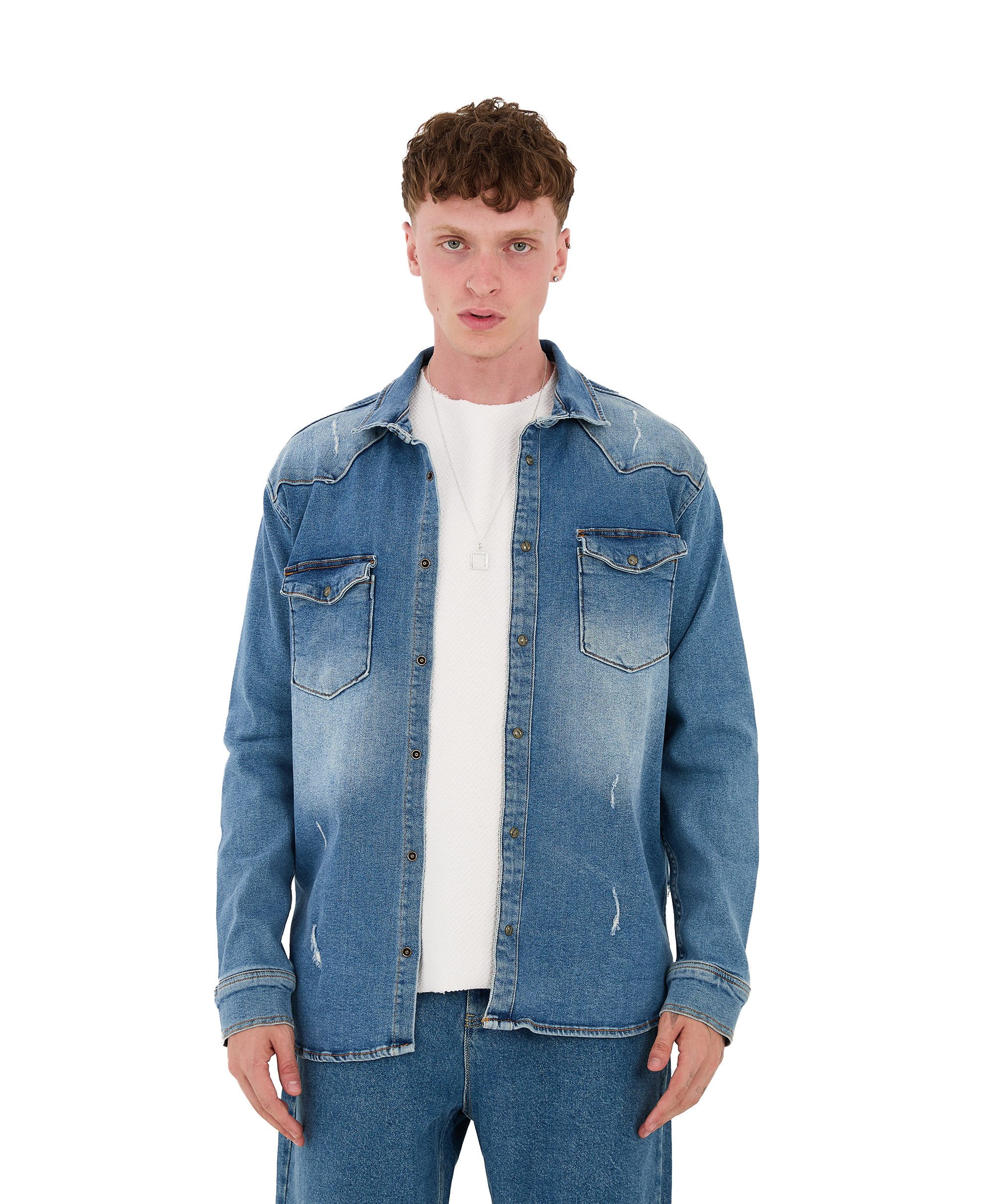 Denim Distriqt Jeansjacke Herren Denim-Hemdjacke, Regular Fit, Black Panthe günstig online kaufen