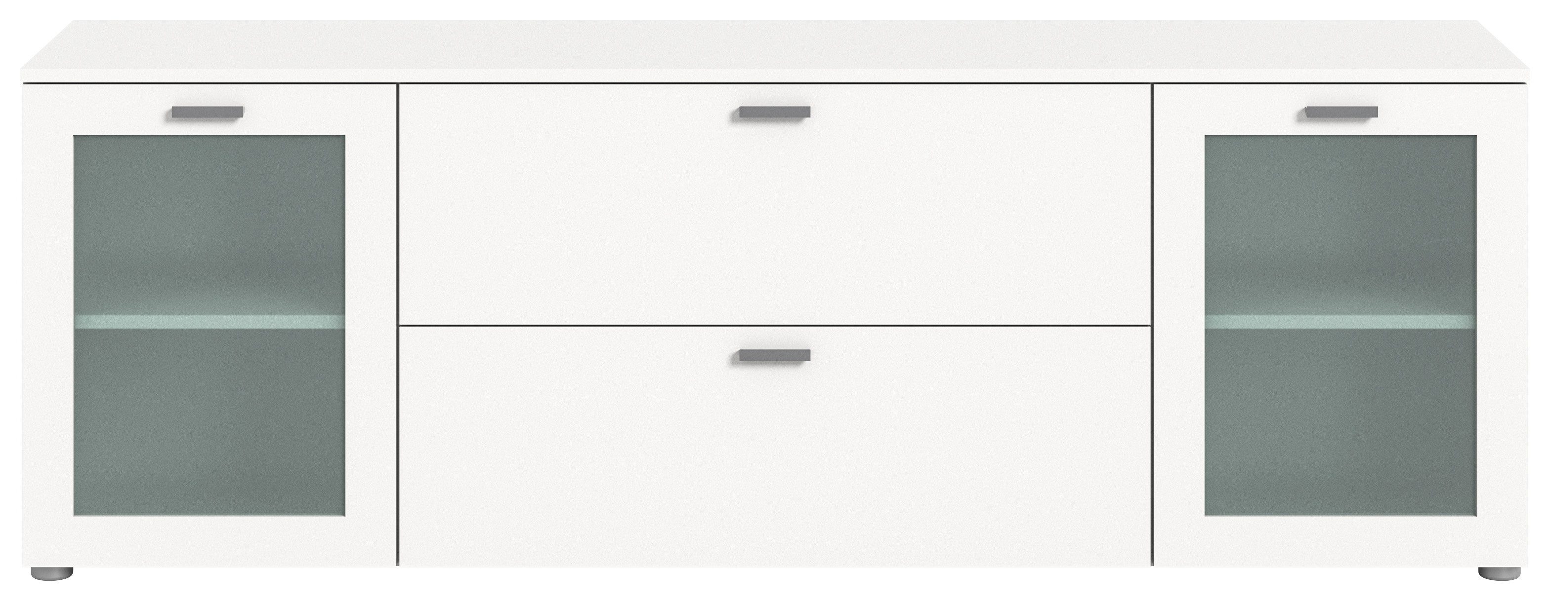 freiraum Lowboard Xeno, in Weiß, Spannplatte/Spannplatte, satiniert - 180x62x37 (BxHxT)