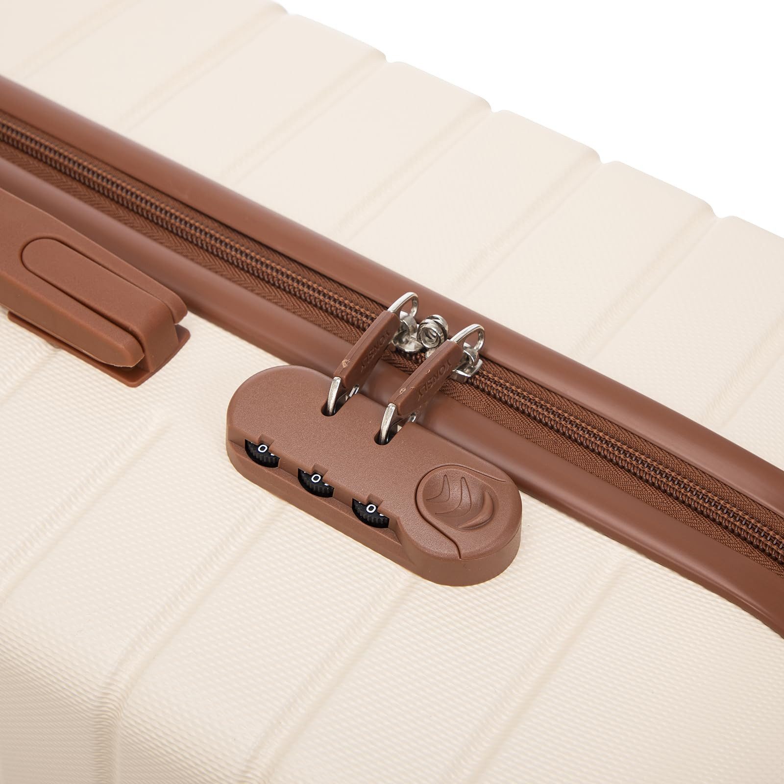 YONSLY Koffer Reisekoffer Hartschale ABS in S, M, L oder XL für jede Reise, 4 Rollen, 360°-Doppelrollen, Zahlenschloss, weicher Gummigriff, leicht – Bild 5 von 5