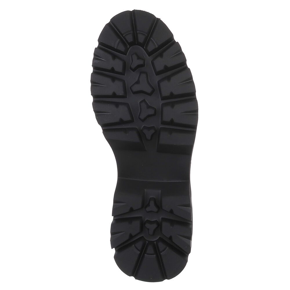 Ital-Design Modische Chelsea Boots mit Profilsohle für Damen Plateaustiefelette (91117376) Blockabsatz Stiefeletten in Schwarz