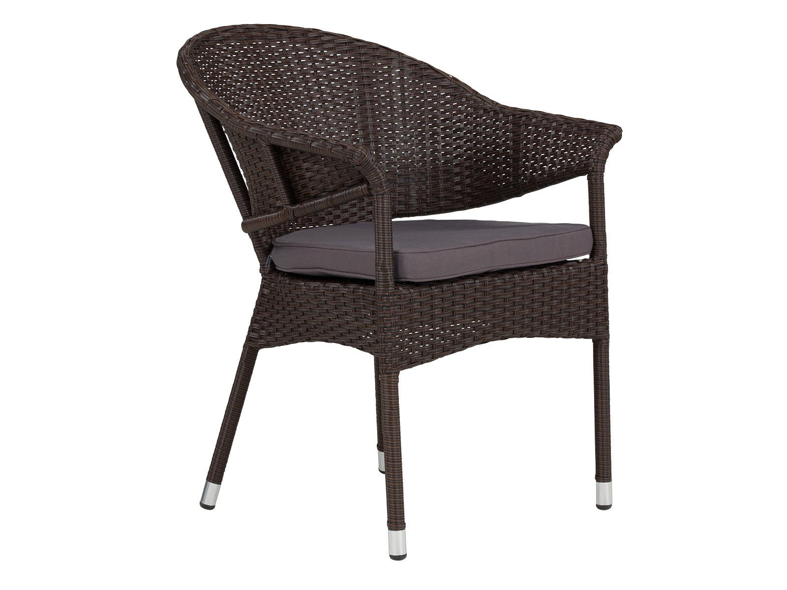 massivum sessel aus polyrattan lyon braun
