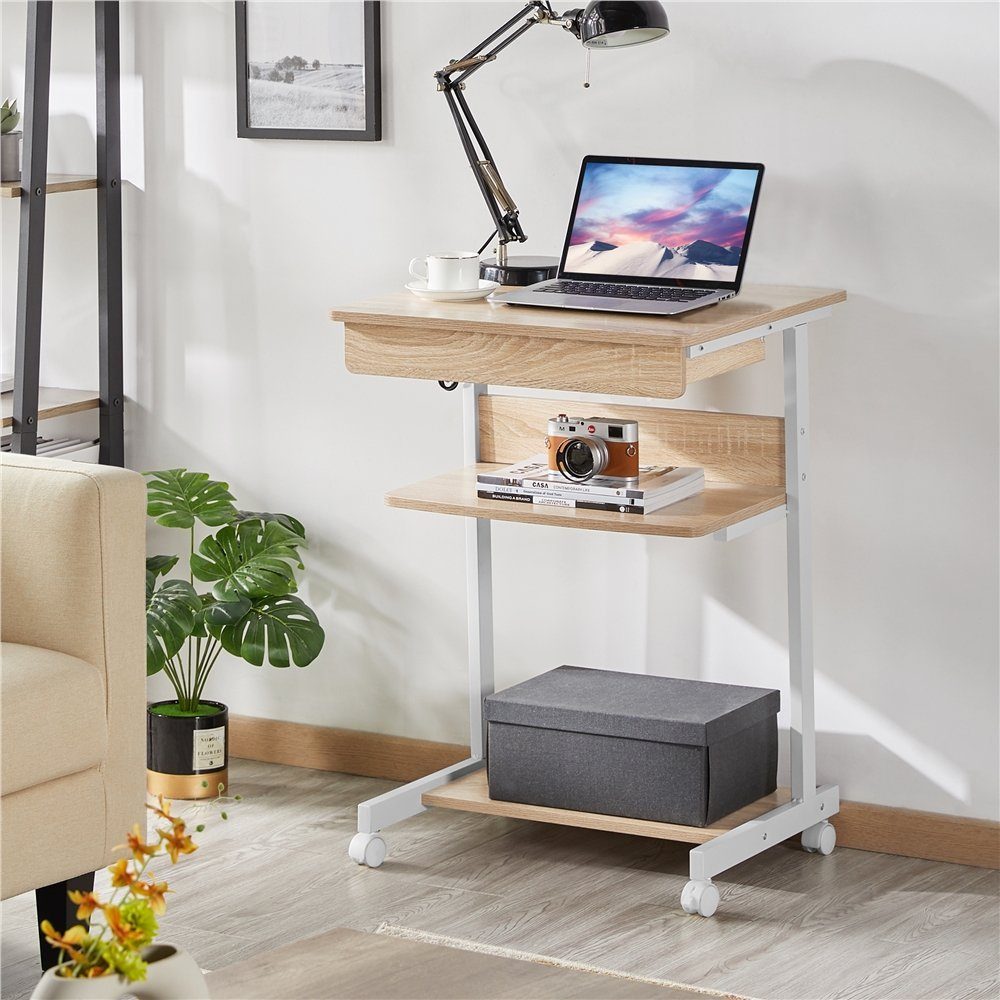 Yaheetech Schreibtisch Computertisch, mit Tastaturablage, Laptoptisch für Homeoffice
