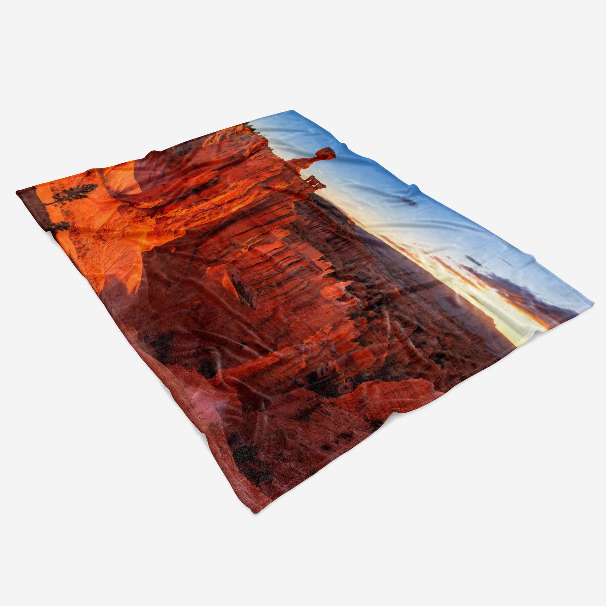 Sinus Art Handtücher Handtuch Strandhandtuch mit Berge Kuscheldecke Baumwolle-Polyester-Mix Grand Canyon, Fotomotiv Saunatuch Arizona Handtuch (1-St)