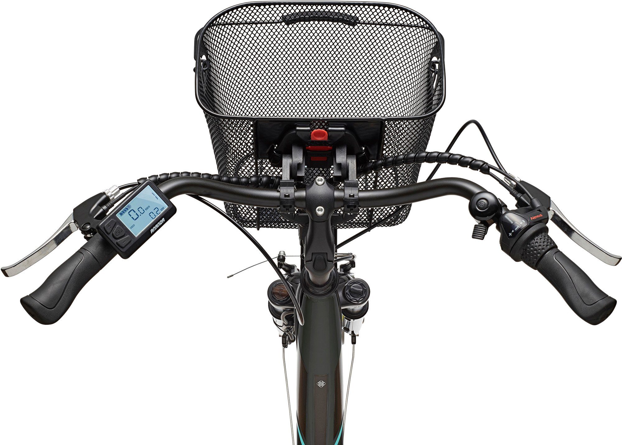 E-Bike Shimano Akku, Nexus Wh 374,4 3 Damen RC830, Frontmotor, mit ebike Telefunken Gang Multitalent Fahrradkorb, Schaltwerk,