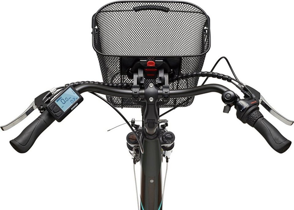 Telefunken E-Bike Multitalent RC830, 3 Gang Shimano Nexus Schaltwerk,  Frontmotor, 374,4 Wh Akku, mit Fahrradkorb, ebike Damen