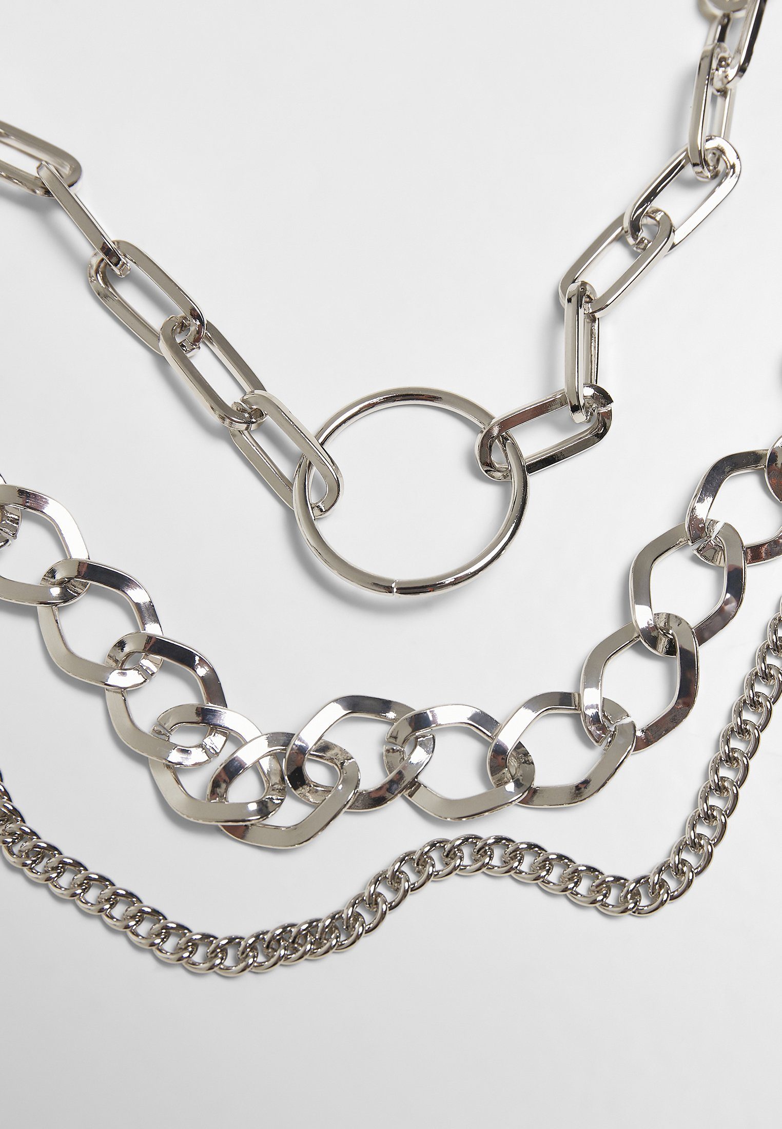 URBAN CLASSICS Edelstahlkette Accessories Ring Layering Necklacke silver | Ketten ohne Anhänger