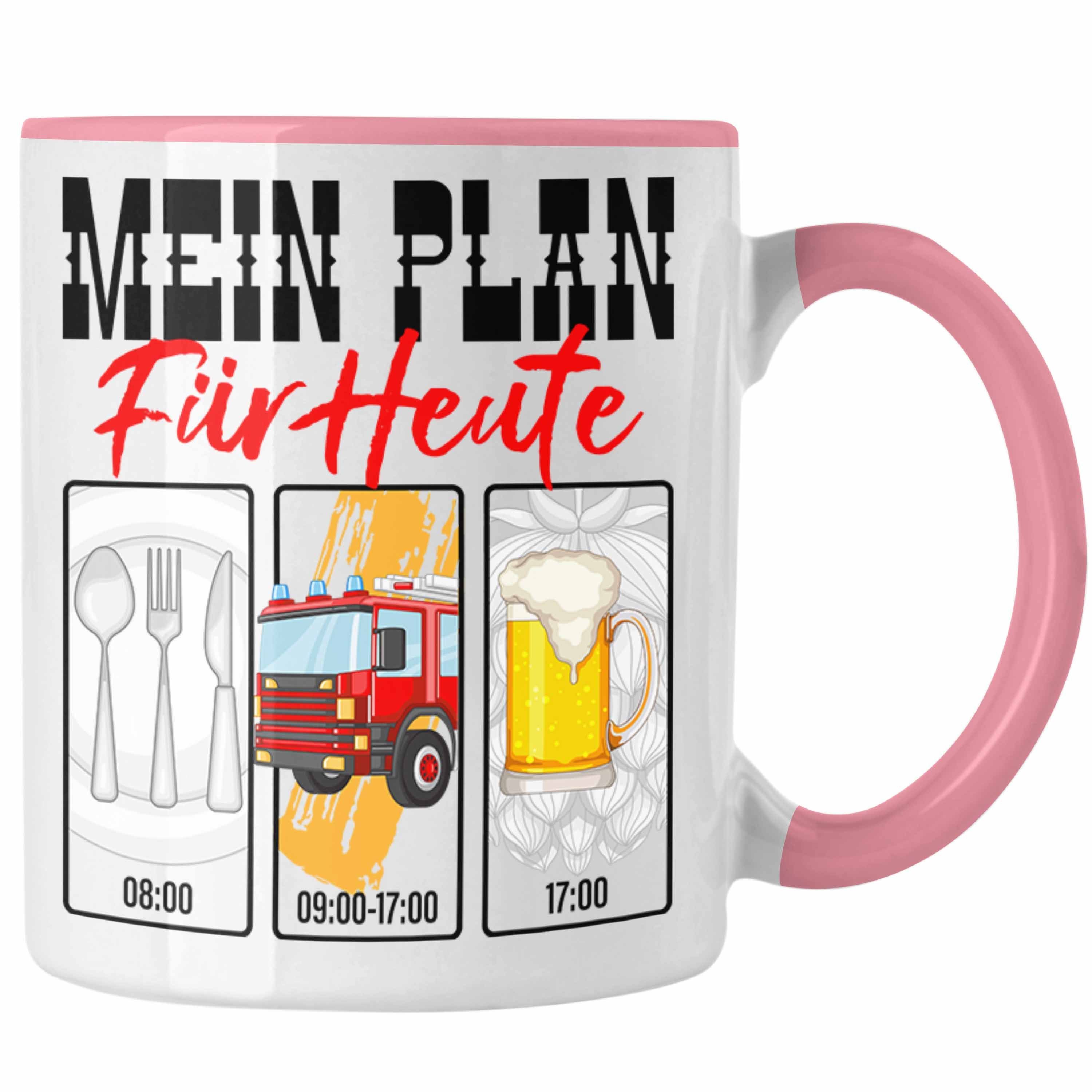 Trendation Tasse Trendation - Feuerwehr Tasse Lustiges Geschenk für Feuerwehrmann Grafi Rosa