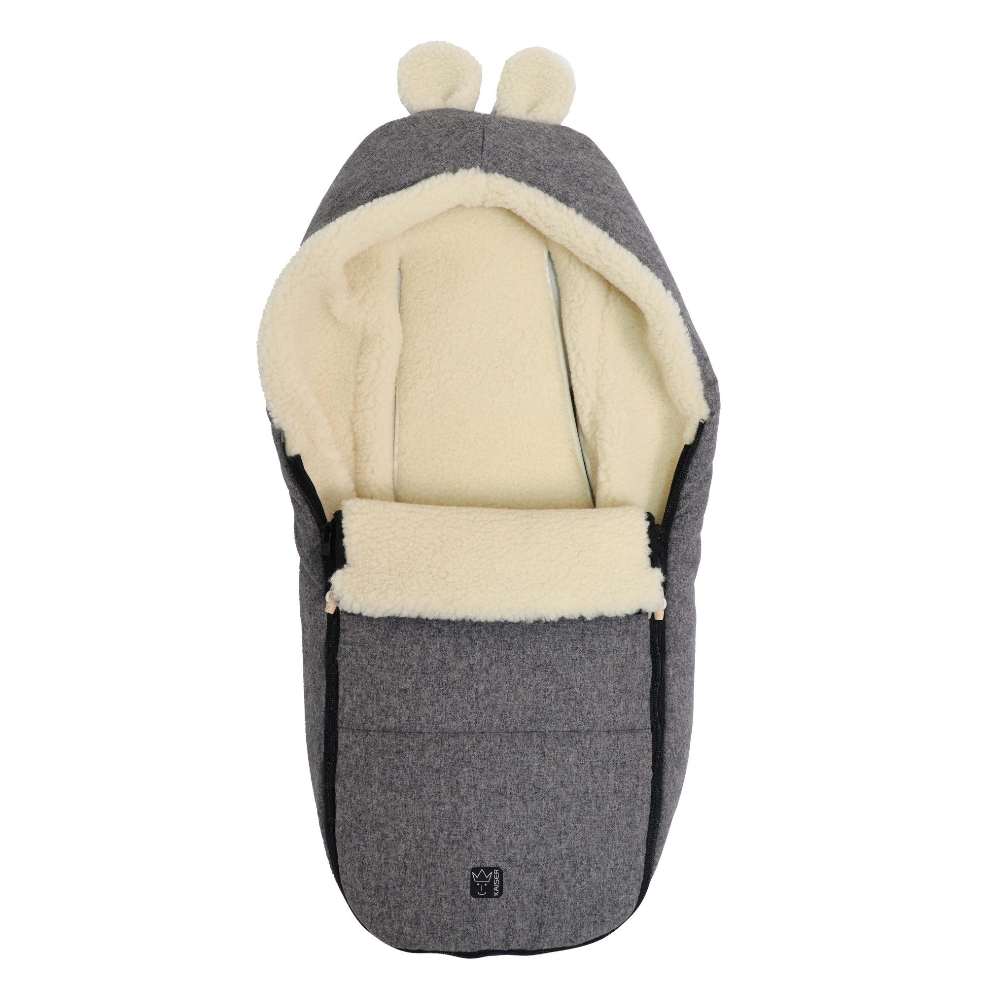 Kaiser Fußsack Hoody Maus Wool, Babyschalenfußsack