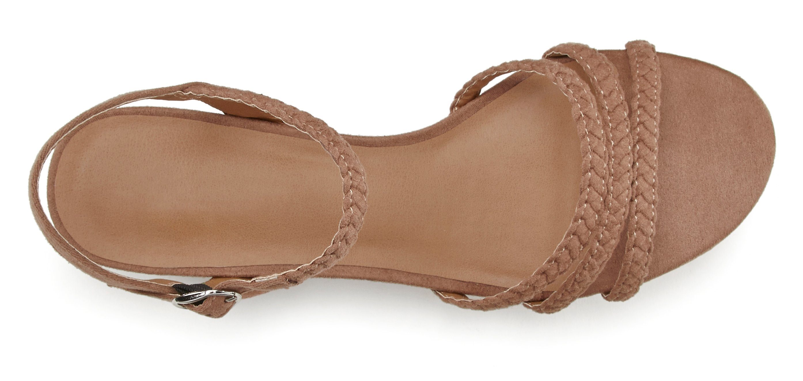 LASCANA Sandale Riemchen Sandalette, mit taupe VEGAN Sommerschuh geflochtenen