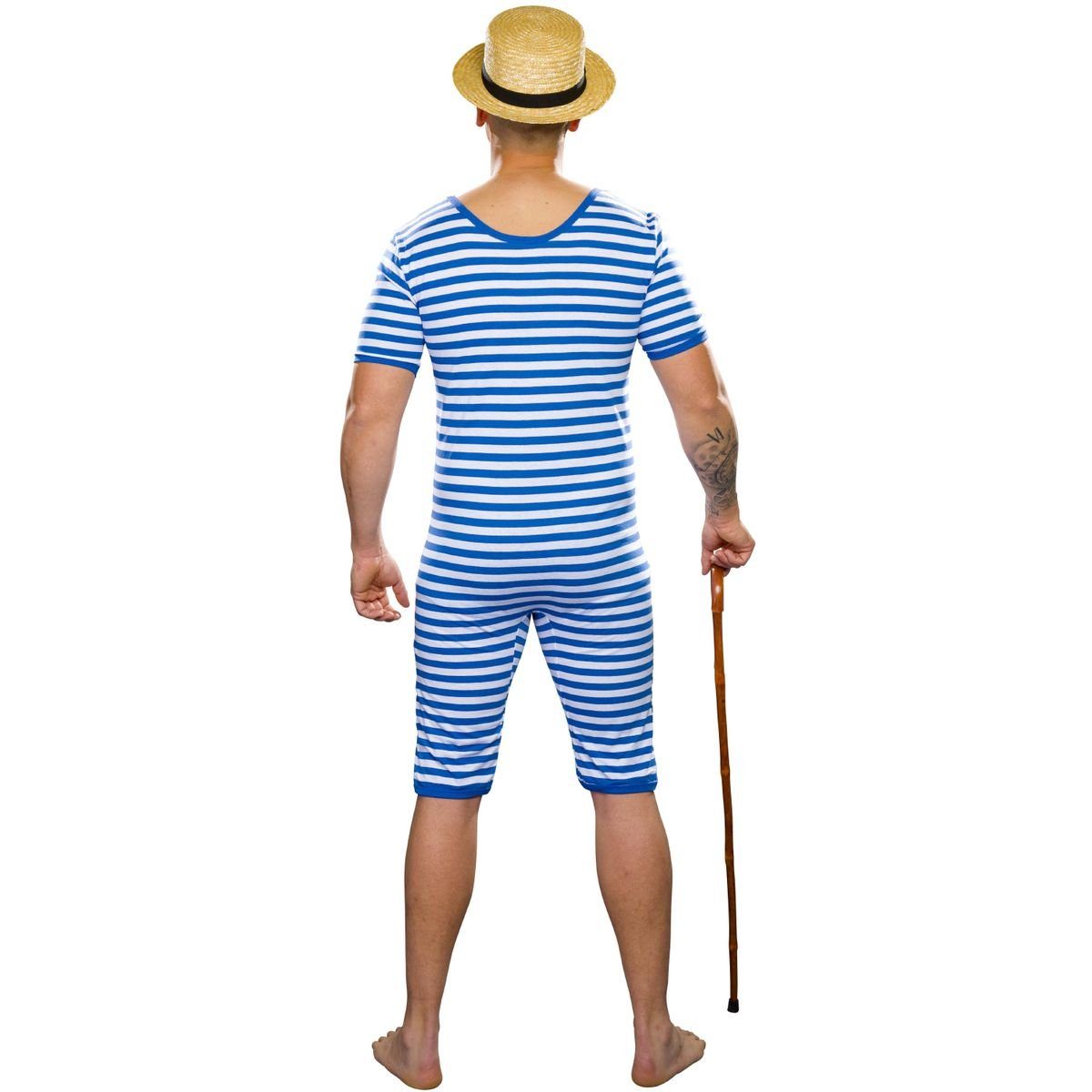 Festartikel Müller GmbH Kostüm Retro Badeanzug für Herren 20er Jahre Blau-Weiße Badebekleidung