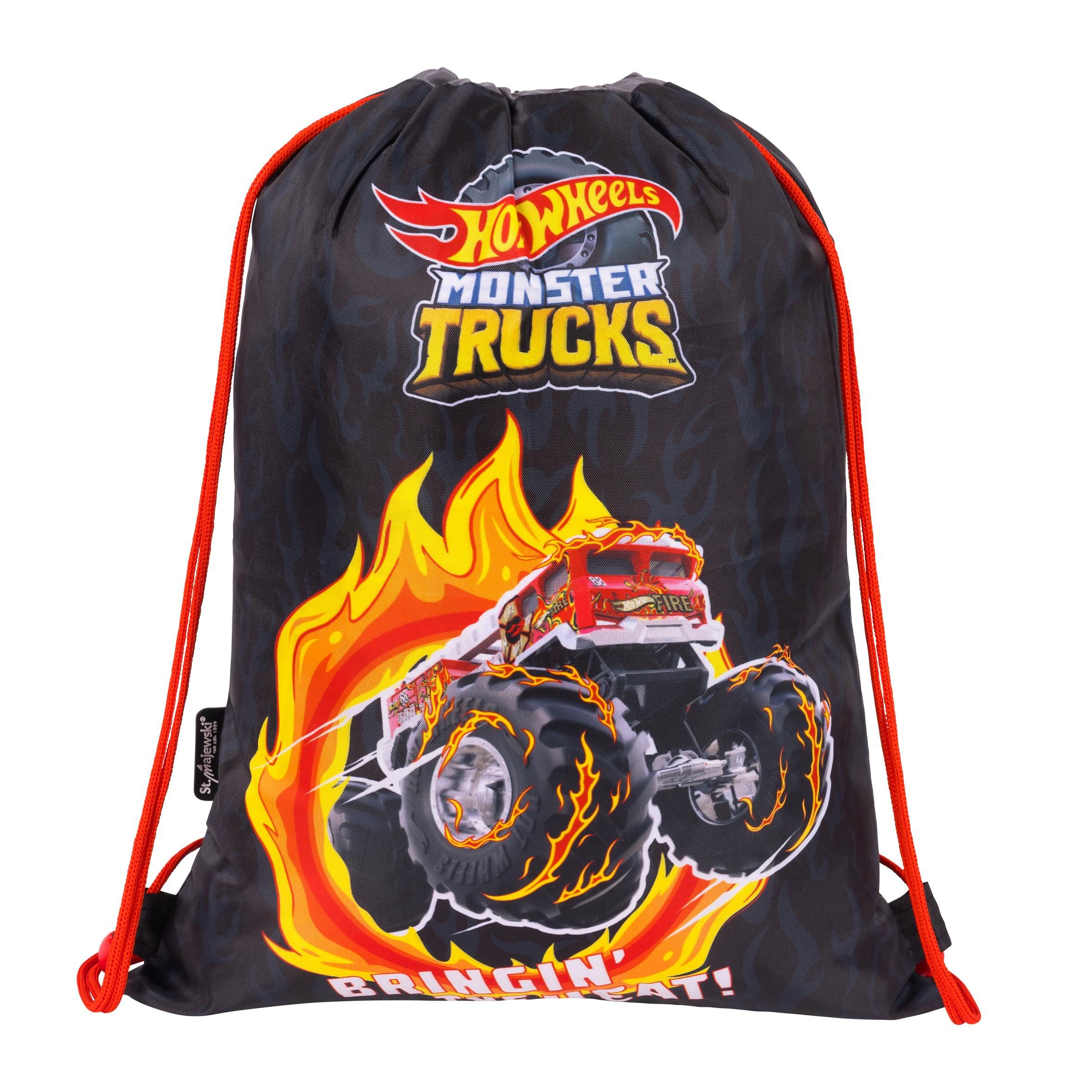 GOLDKIDS Schulranzen für Jungen und Mädchen, 4er-Set - (Schul-Rucksack für Kinder mit, 1-tlg., Federmäppchen - Schuhbeutel und Regenschutz), - Hot Wheels Motiv - 1-3 Klasse