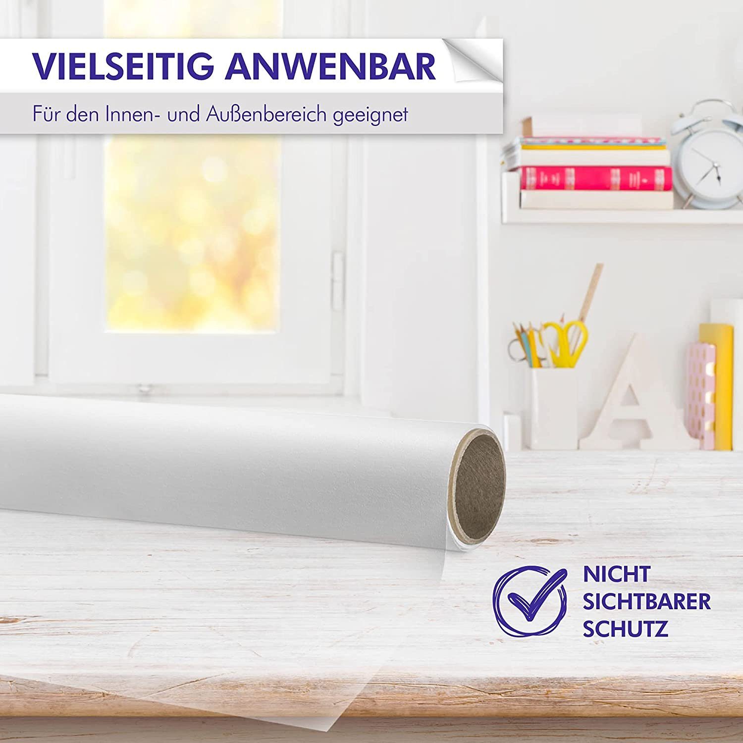 INDIGOS UG Schutzfolie Wandschutzfolie matt - selbstklebend - Meterware - für Innen und Außen, für Wände