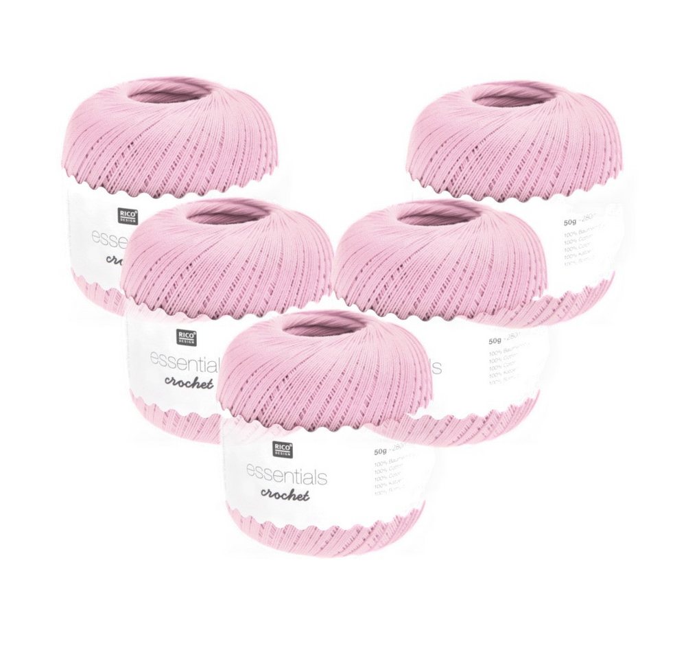 Rico Design 5 x RICO ESSENTIALS CROCHET Häkelwolle, 560 m