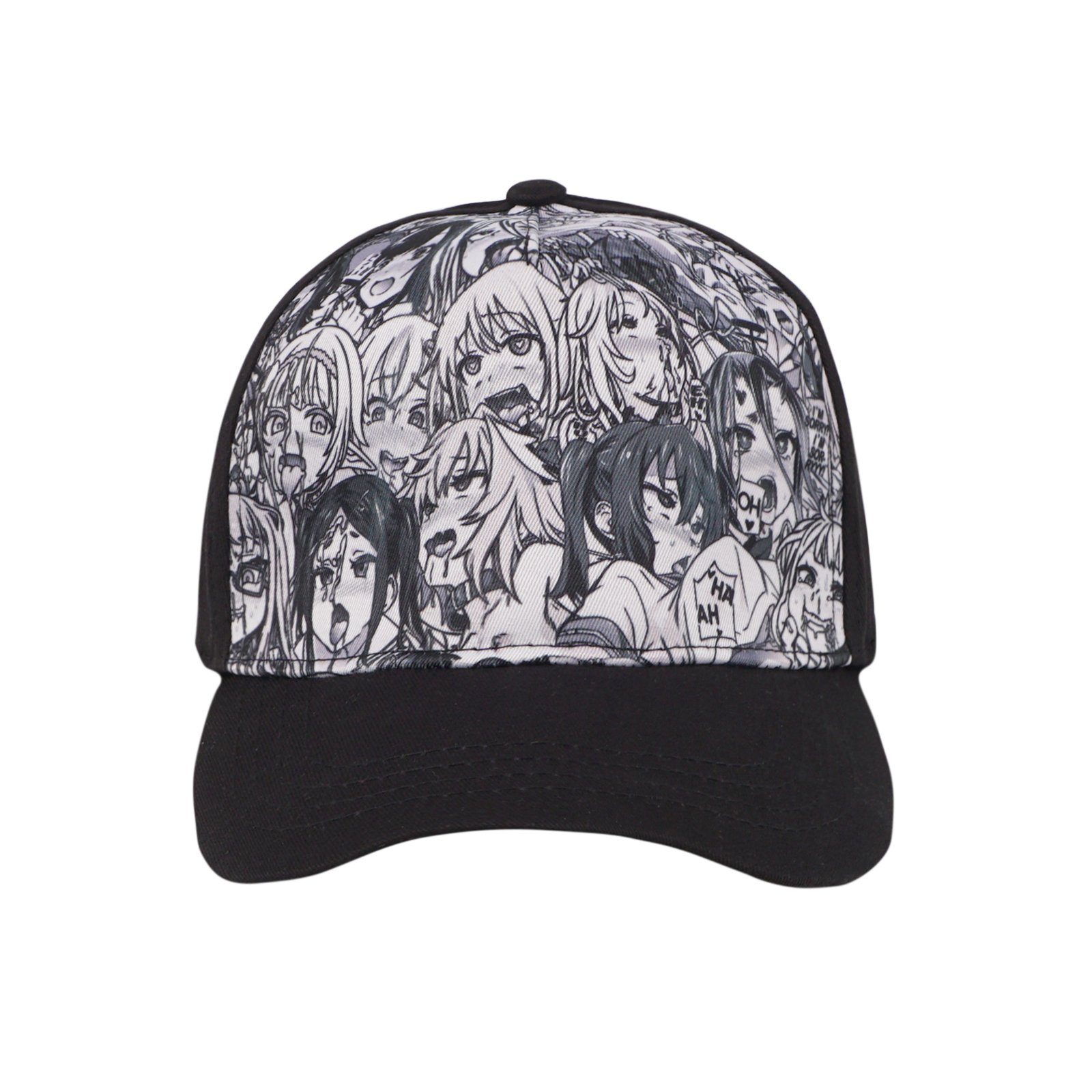 Manga Snapback Ahegao Snapback, Ahegao (Ein Stück) I Schwarz Schirmmütze mit Anime GalaxyCat Basecap Gesichtern