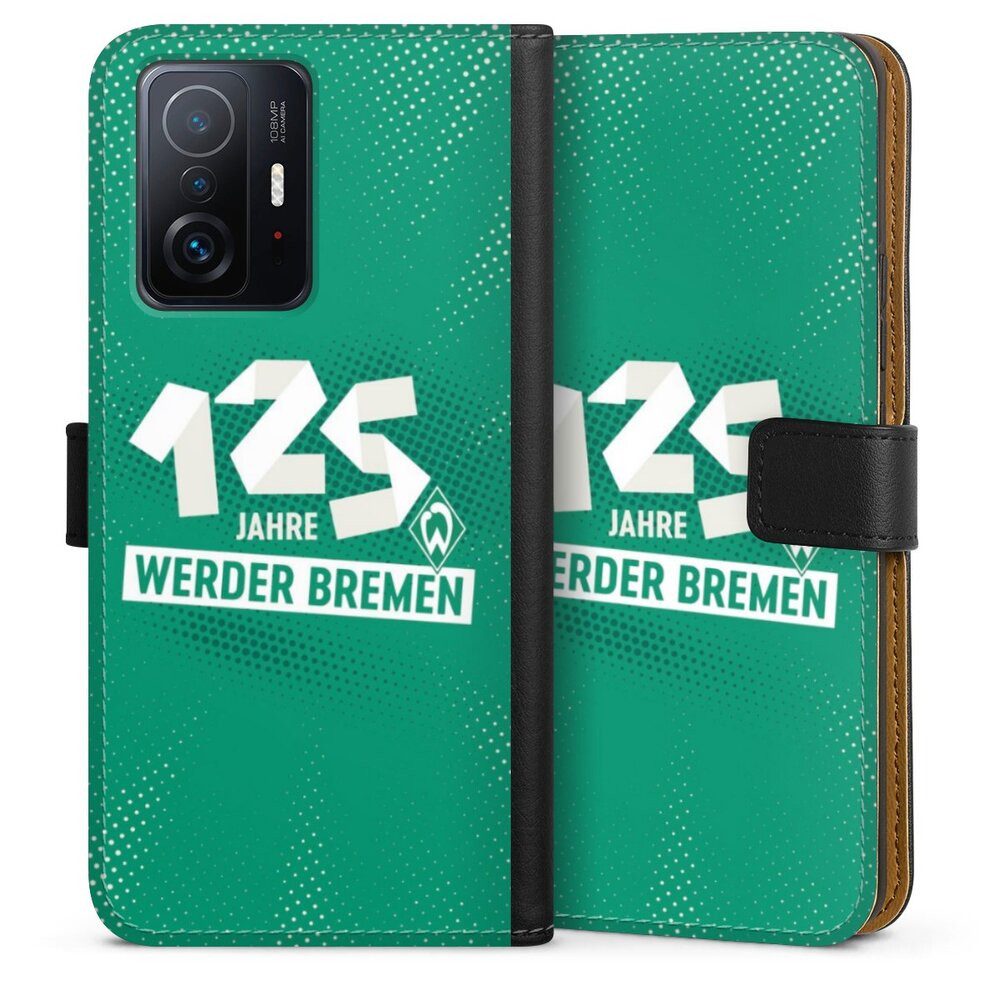 DeinDesign Handyhülle 125 Jahre Werder Bremen Offizielles Lizenzprodukt, Xiaomi 11T 5G Hülle Handy Flip Case Wallet Cover Handytasche Leder