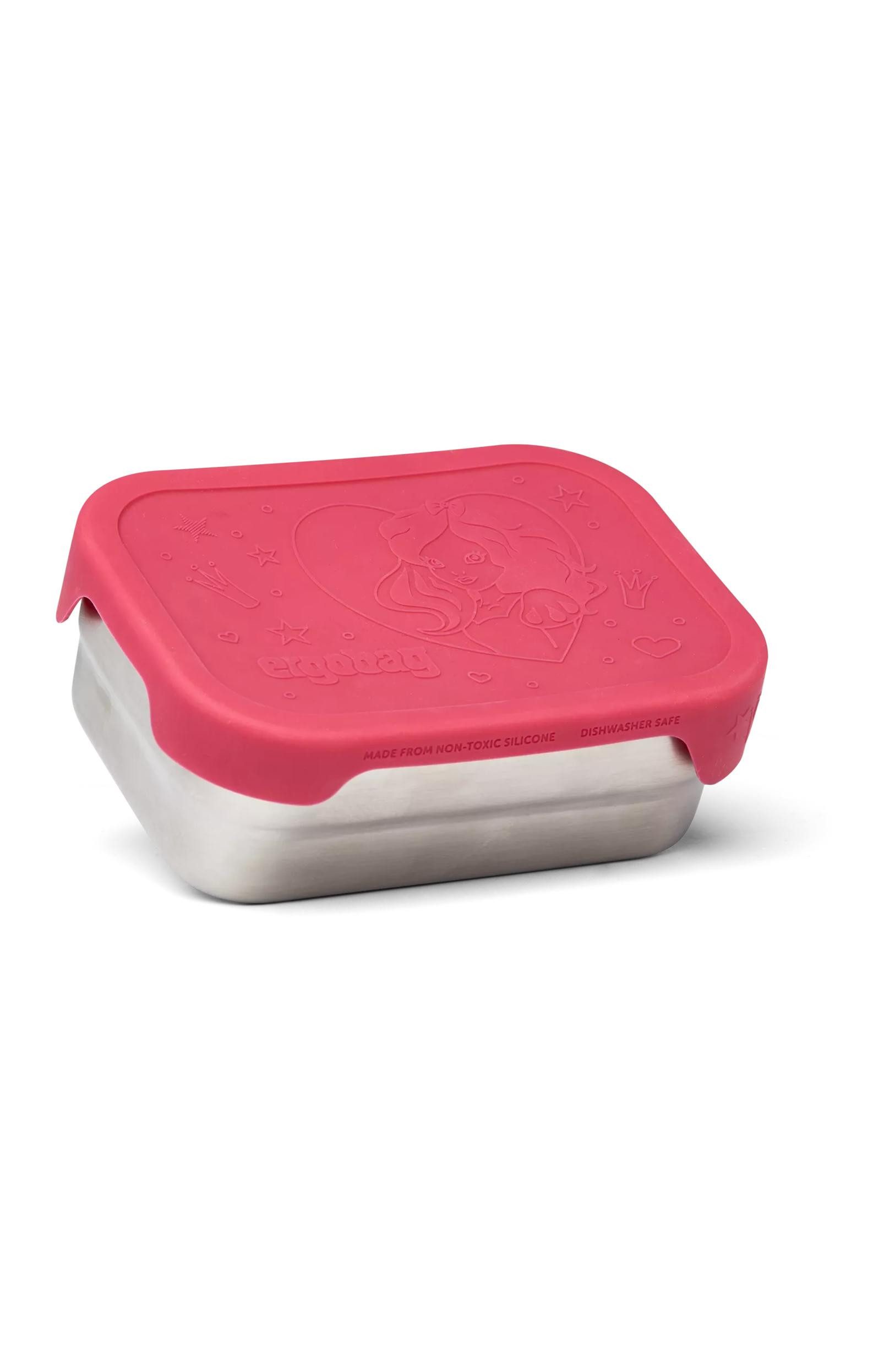 ergobag Lunchbox Edelstahl Brotdose, Edelstahl, (Edelstahl Brotdose, 3-tlg., 1x Brotdose, 1x Trennfach), spülmaschinengeeignet bis 45 Grad, Handwäsche empfohlen