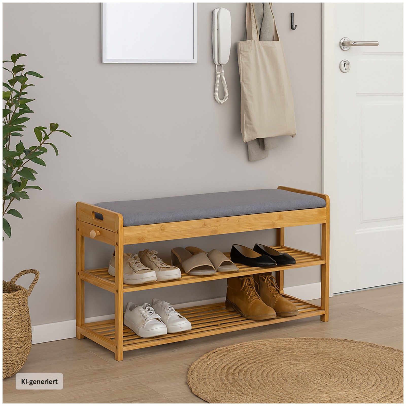 HTI-Living Schuhbank Schuhbank mit Schubfach Bambus (Stück, 1-St., 1 Schuhbank), Schuhregal