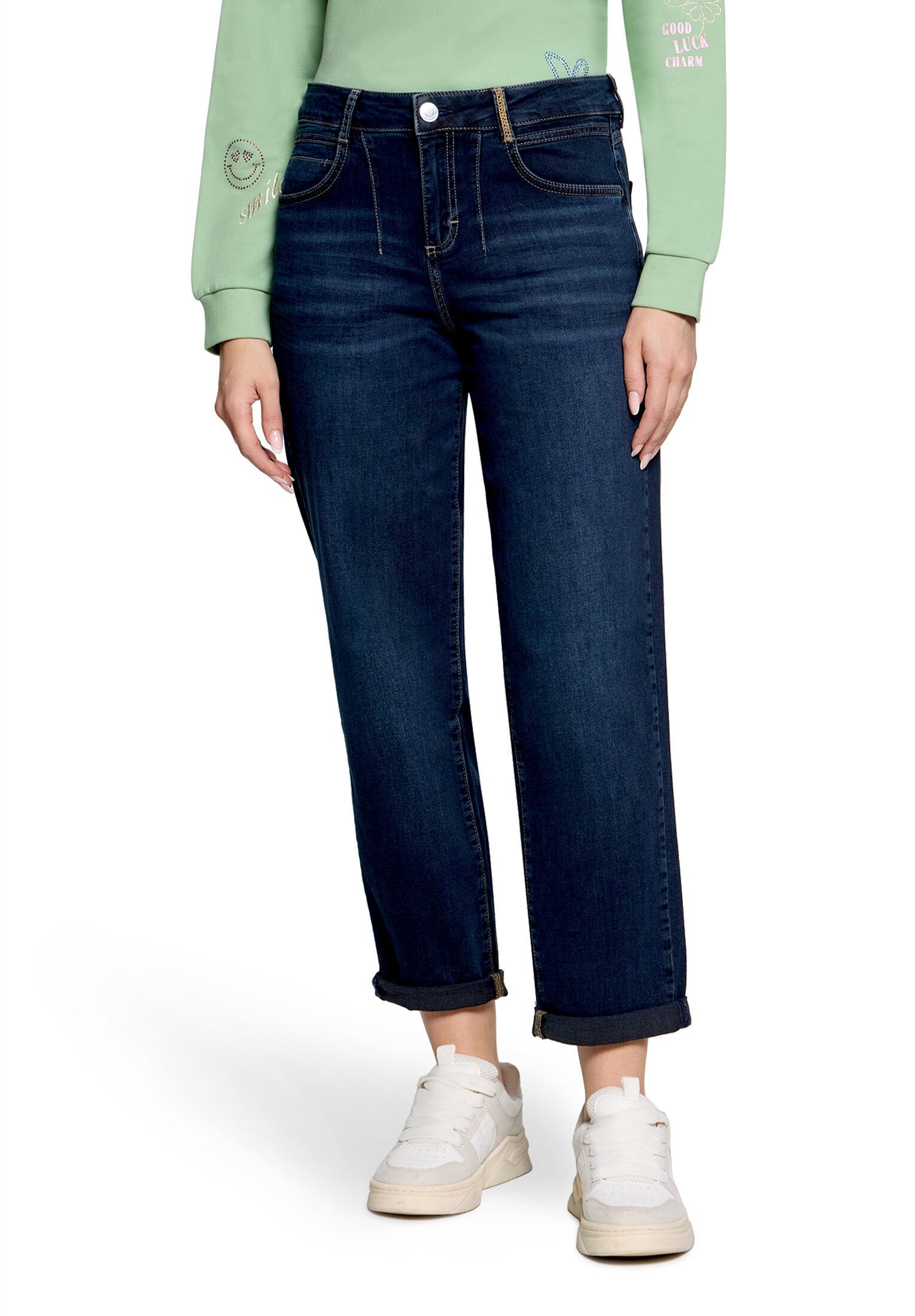 Cartoon Ankle-Jeans Damen mit Waschung