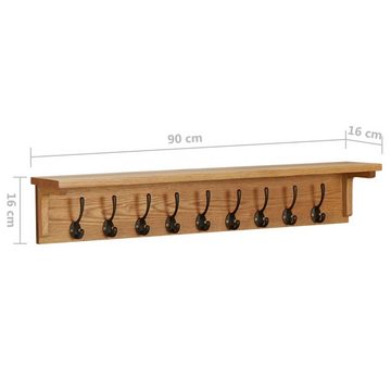 furnicato Garderobenständer Wandgarderobe 90x16x16 cm Massivholz Eiche