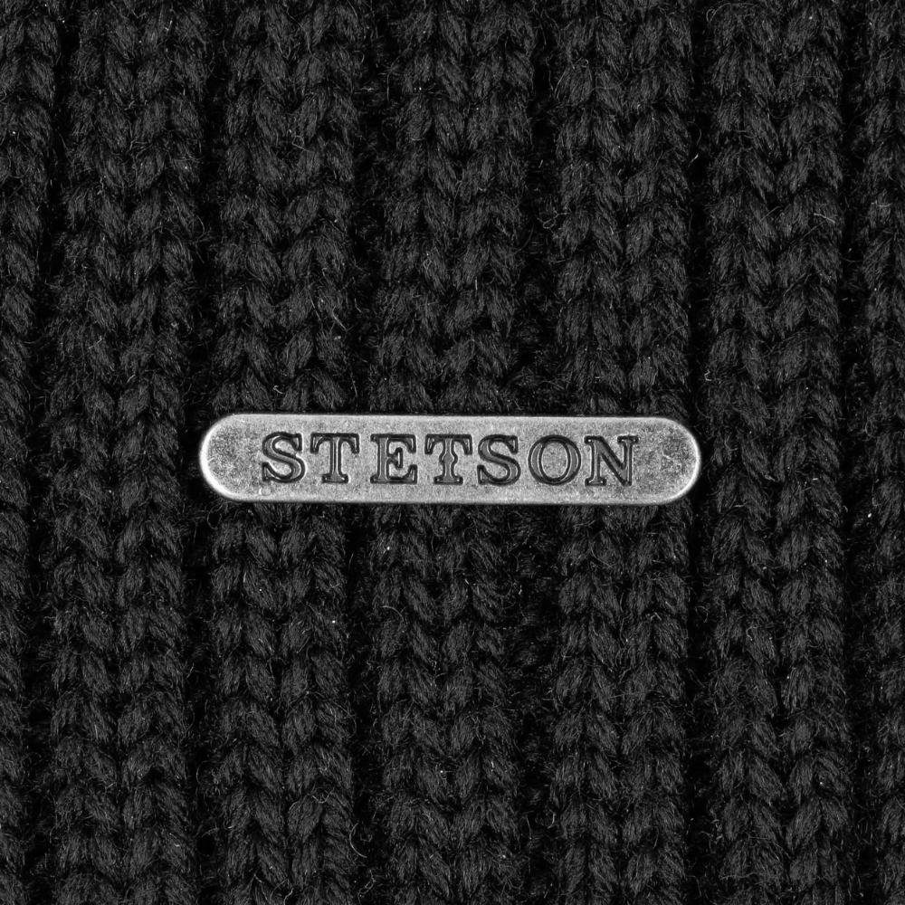 Stetson Beanie Stetson Beanie schwarz mit Markenemblem (nein) Wool Northport Merino Beanie