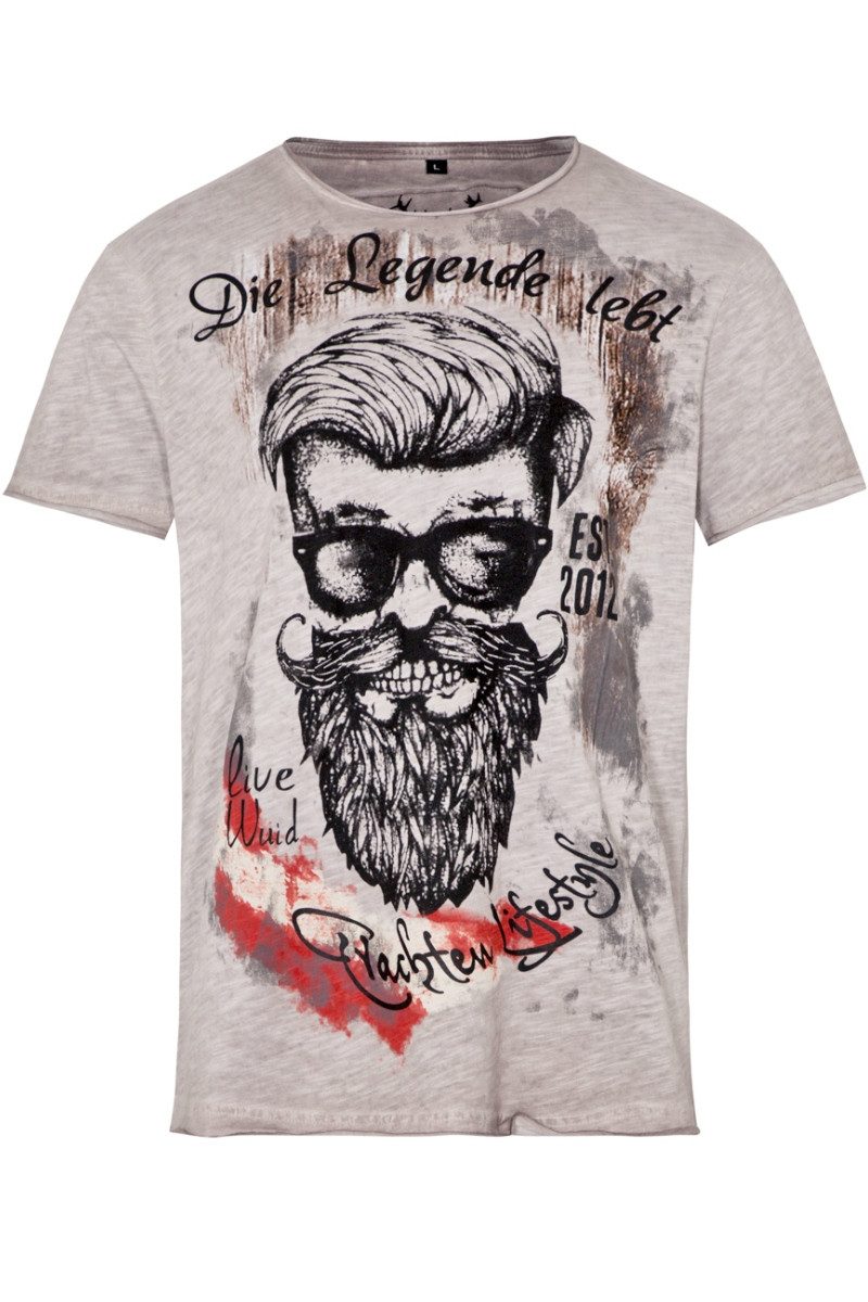 Hangowear Trachtenshirt Trachtenshirt Herren - DONISL AUSTRIA - greige günstig online kaufen