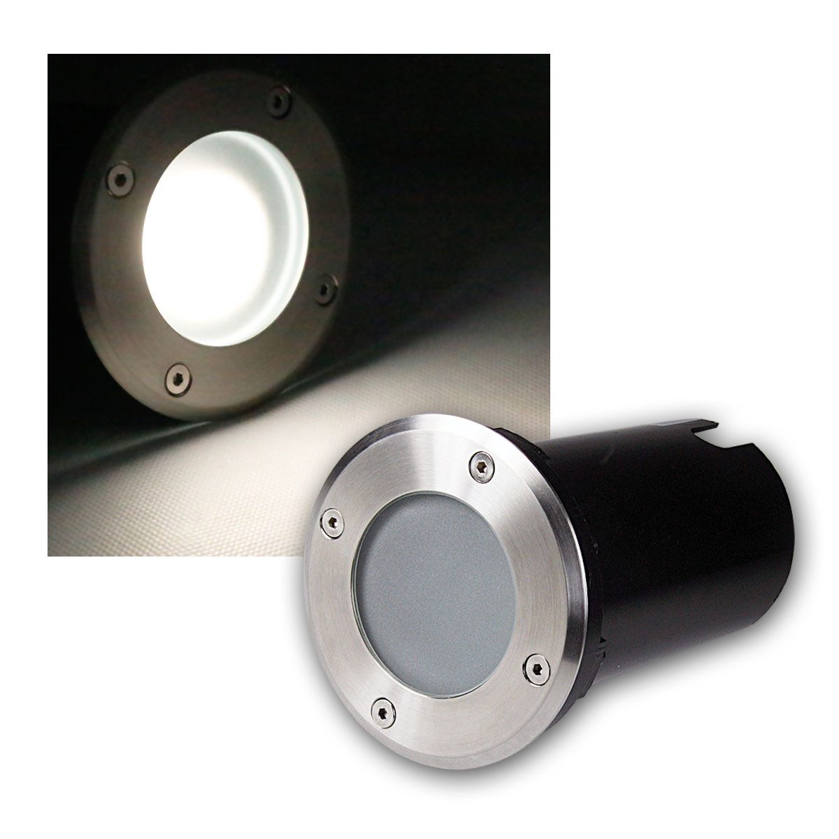 ChiliTec Bodenleuchte Bodeneinbaustrahler "R" 3W COB LED daylight 250lm