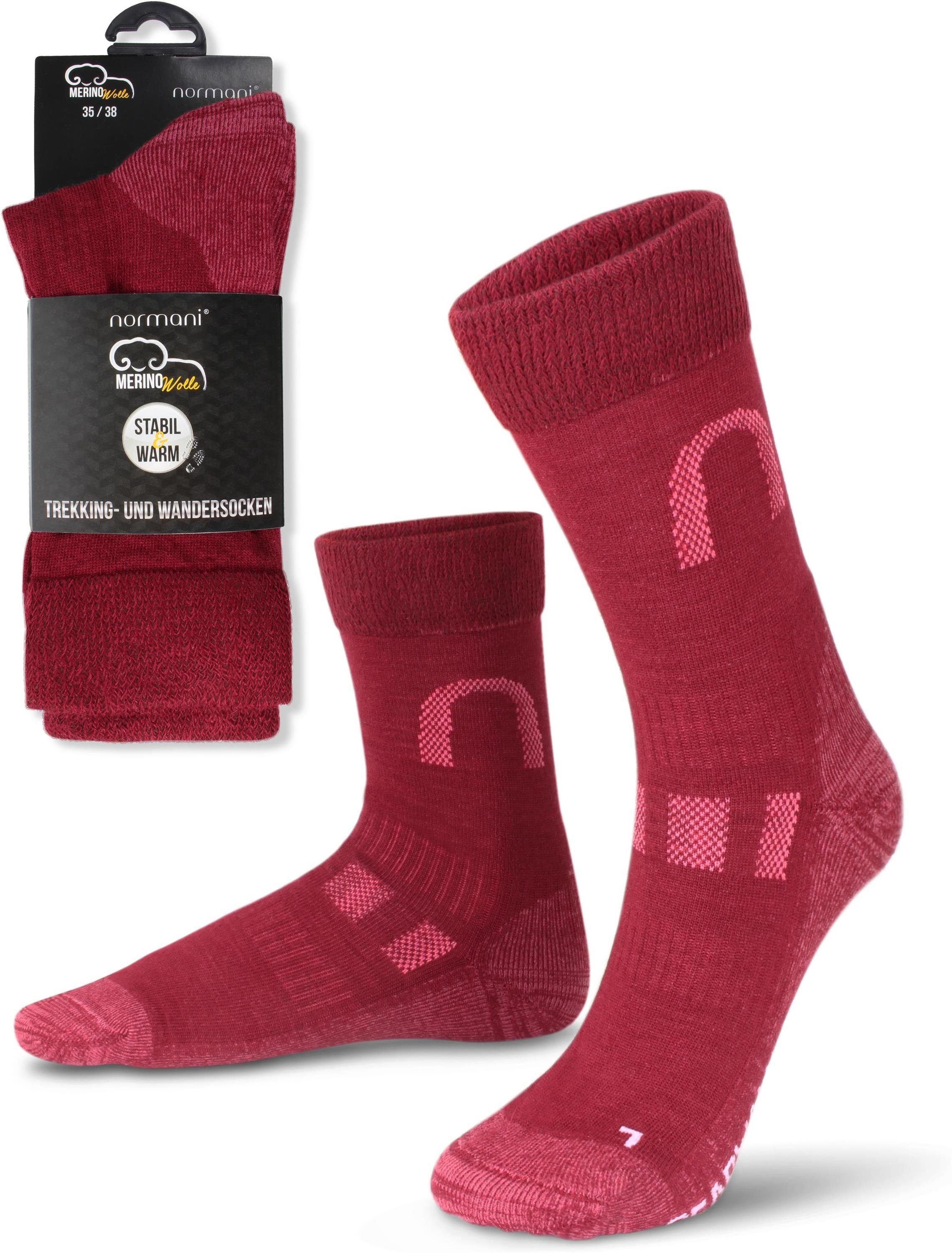 normani Wandersocken 2 Paar Merinowollsocken Wander- und Trekkingsocken (Set, 2 Paar) hochwertige Merinowolle