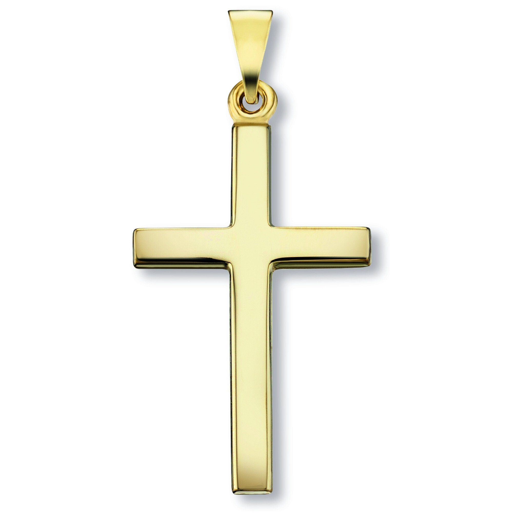 ONE ELEMENT Kettenanhänger Kreuz Anhänger aus 333 Gelbgold, Damen Gold  Schmuck, Mit Liebe gefertigt aus 333 Gelbgold