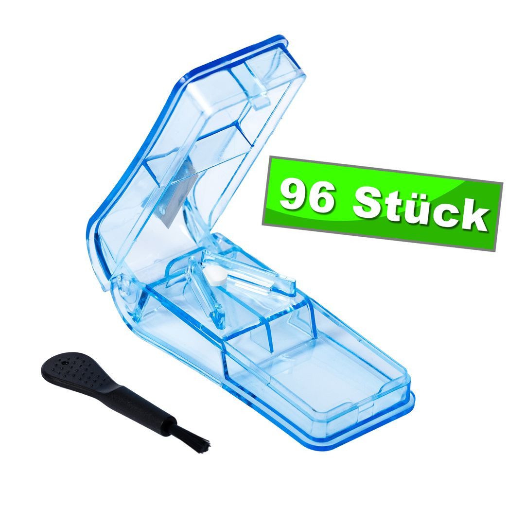 laro Pillendose Premium Tablettenteiler mit Bürste – 4/12/24/48/96 Stk (96 St)