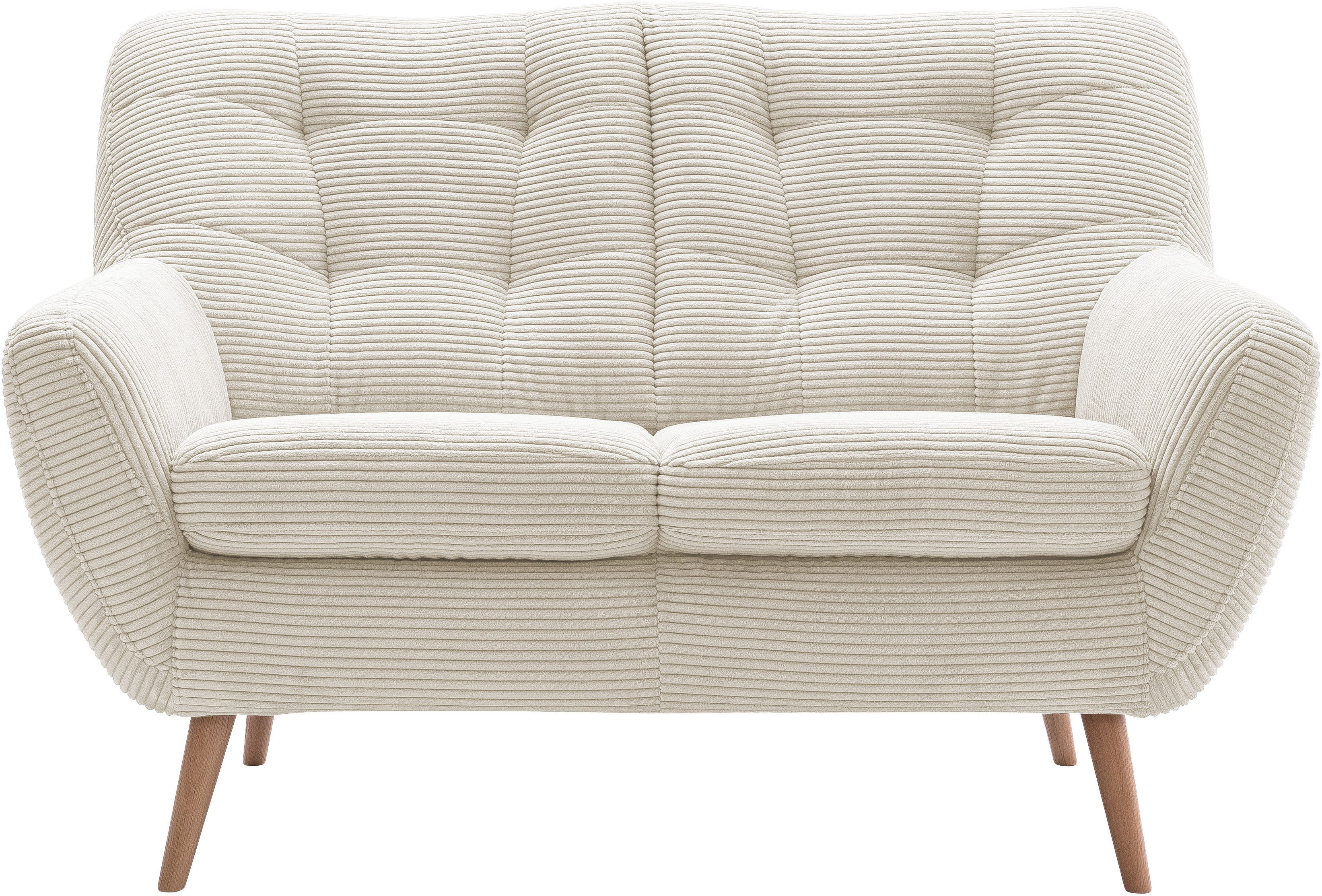 exxpo - sofa fashion 2-Sitzer Scandi, bequem, aufwendige Rückenpolsterung für mehr Sitzkomfort, akuelle Farben in hochwertige Bezugsqualitäten, Holzfuß – Bild 2 von 5