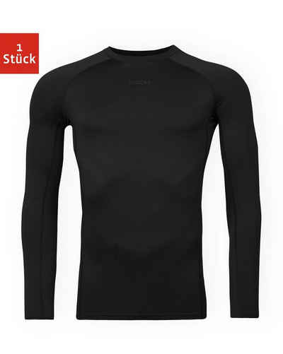 SNOCKS Funktionsshirt langarm Herren Base Layer Sport-Shirt (1-tlg) mit unauffälligem Logodruck, schnelltrocknend & perfekt für den Sport