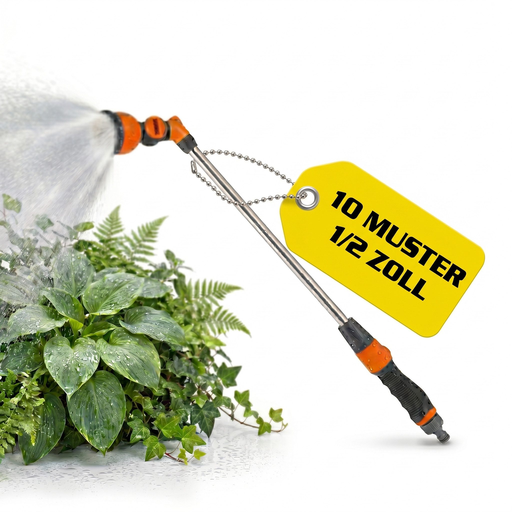 Hecht Bewässerungsbrause mit 10 Sprühmuster 60 mm Sprühkopf 67 cm Länge, 67 cm lang, 180° kippbar, 0,3 kg
