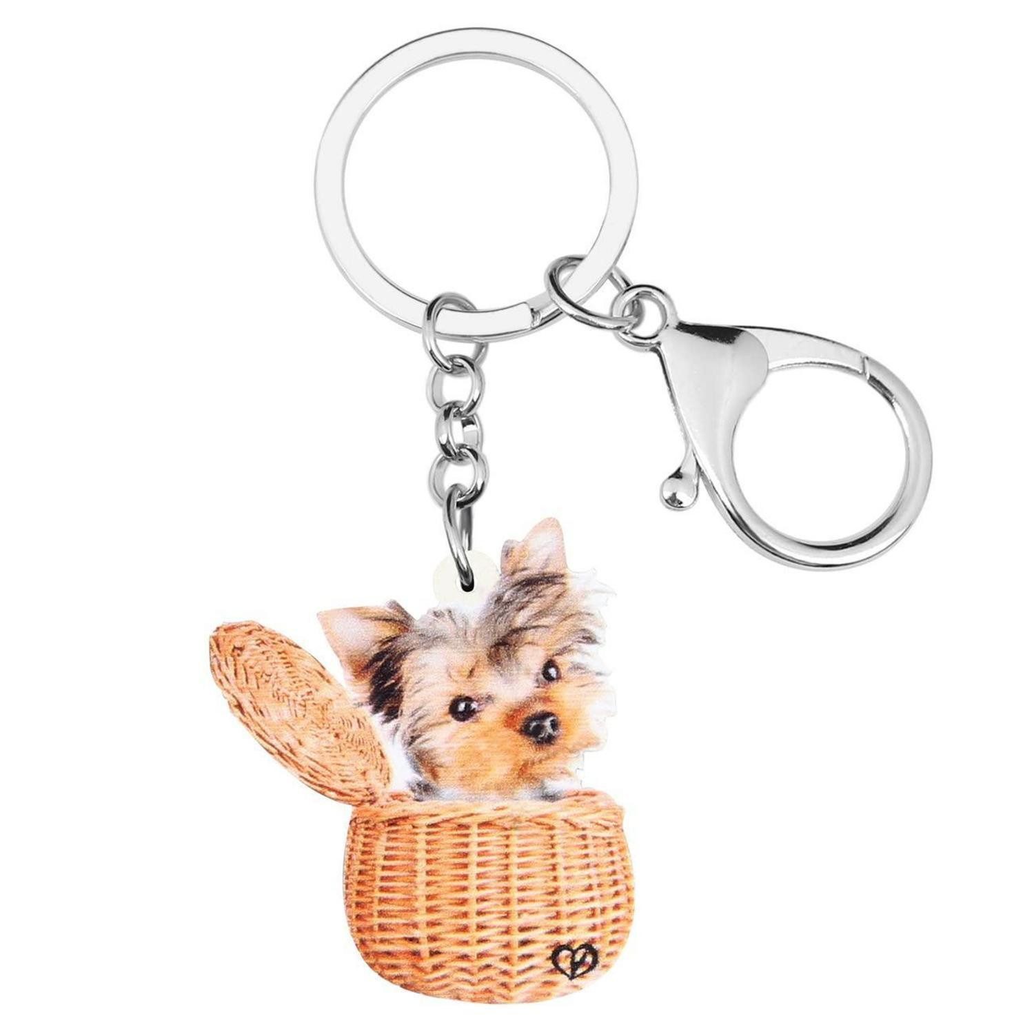 LuxusKollektion Schlüsselanhänger Schlüsselanhänger Yorkshire Terrier Welpe Acryl Charme
