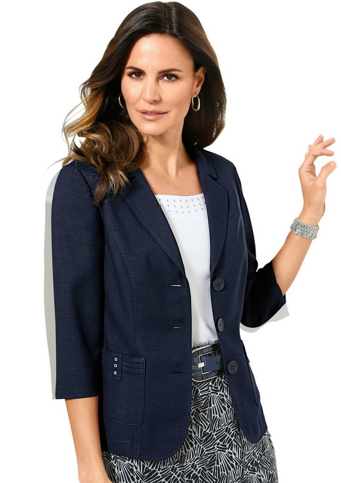 Lady Blusenblazer mit geschliffenen Schmuck-Knöpfen Lady Blusenblazer mit geschliffenen Schmuck-Knöpfen