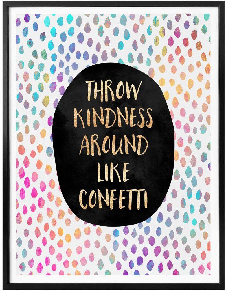 Wall-Art Poster Kindness Konfetti, Schriftzug (1 St)