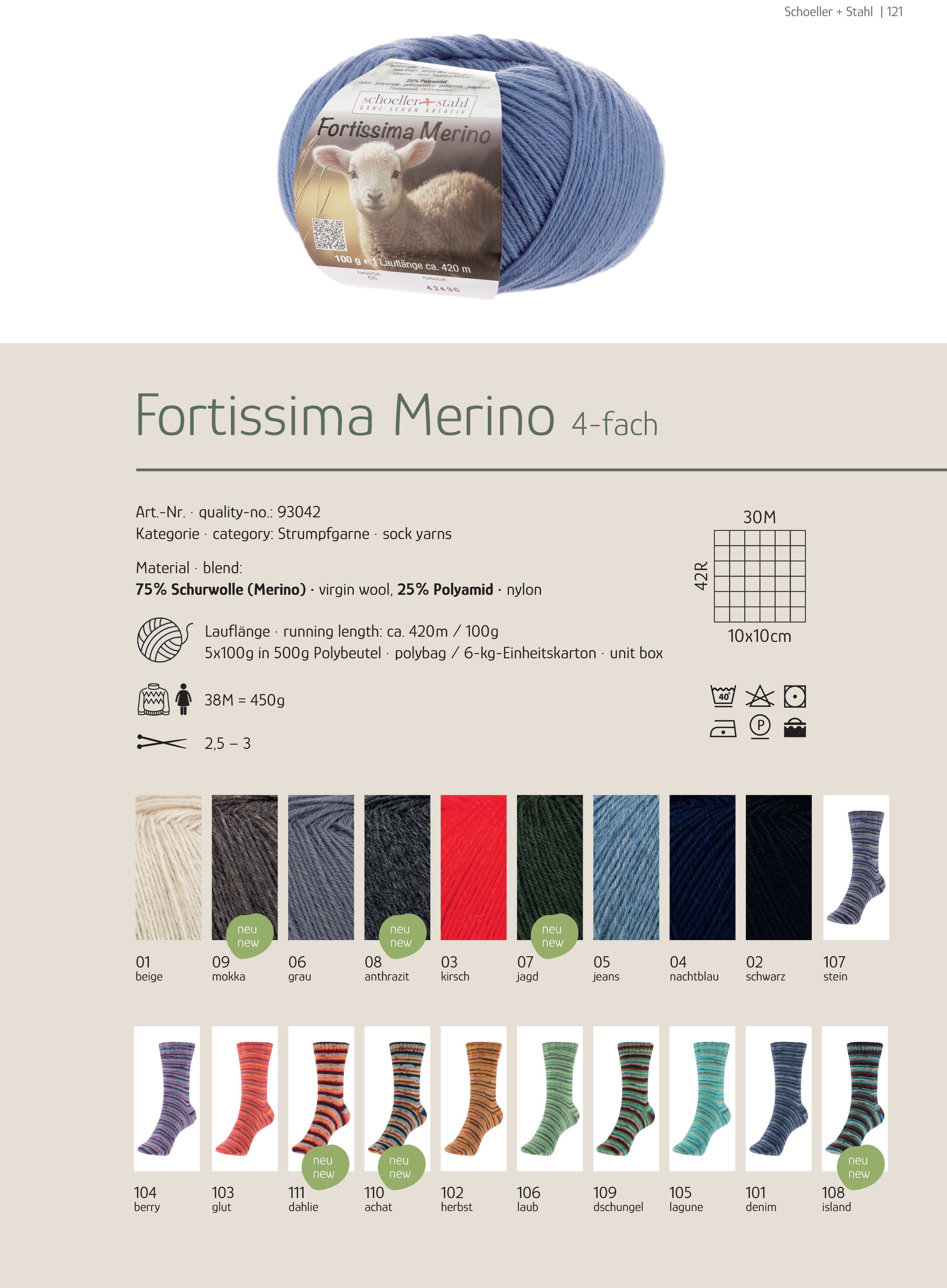 Schoeller + Stahl Fortissima Merino 4-fach Häkelwolle, 420 m, kuscheliges Tragegefühl