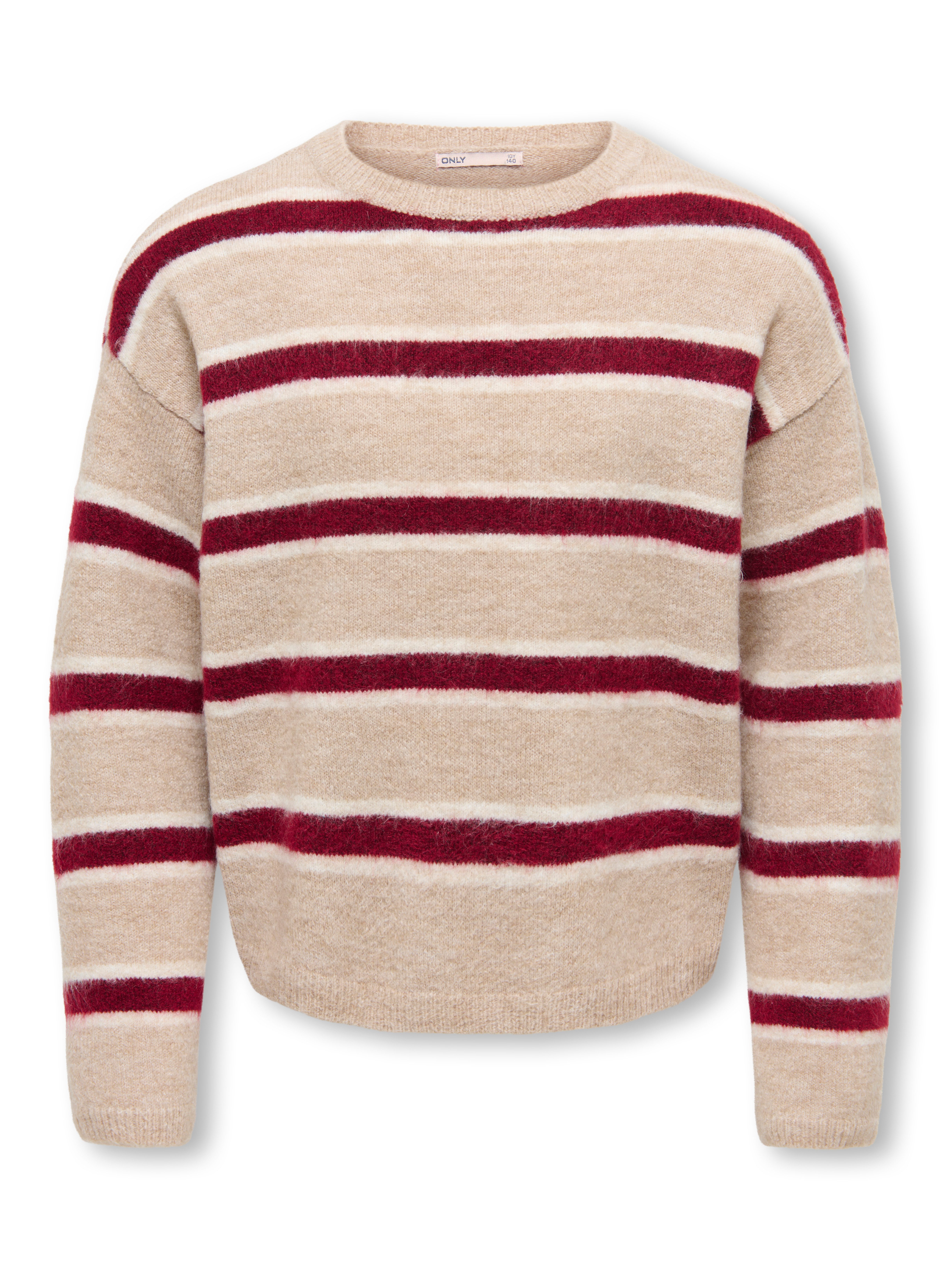 KIDS ONLY Strickpullover KOGTALIO SCHOOL LS SHORT O-NECK KNT Materialmix