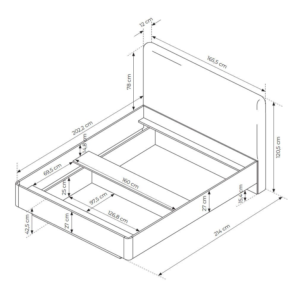 Feldmann-Wohnen Schlafzimmer-Set Lante, (Lattenrahmen wählbar, Bettkasten, Kopfpolster, Schubladen, 1-tlg., moderne Optik, Stauraum, Polyesterpolster, Lattenrahmen wählbar), 160x200cm Liegefläche, Farbe und Ausführung wählbar