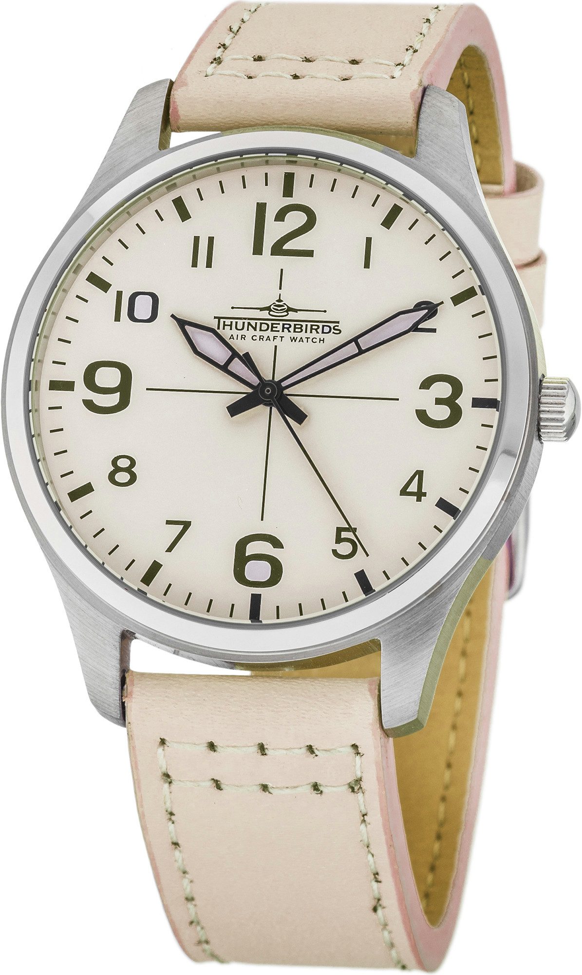 Thunderbirds Quarzuhr Damenuhr TB5000-05 – 40 mm Edelstahlgehäuse, beiges Z günstig online kaufen