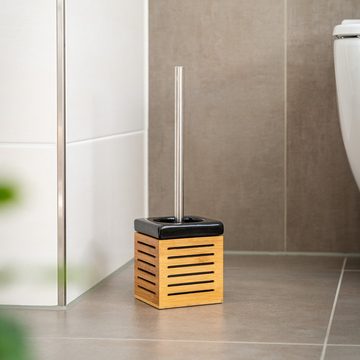 bremermann WC-Reinigungsbürste WC-Bürstenhalter, WC-Garnitur, Bambus, Keramik, schwarz