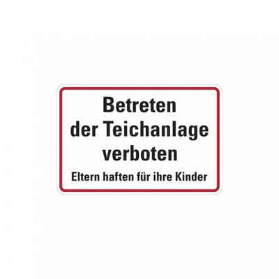 König Werbeanlagen Hinweisschild Hinweisschild, Betreten der Teichanlage verboten, 200 x 300 mm, Alu