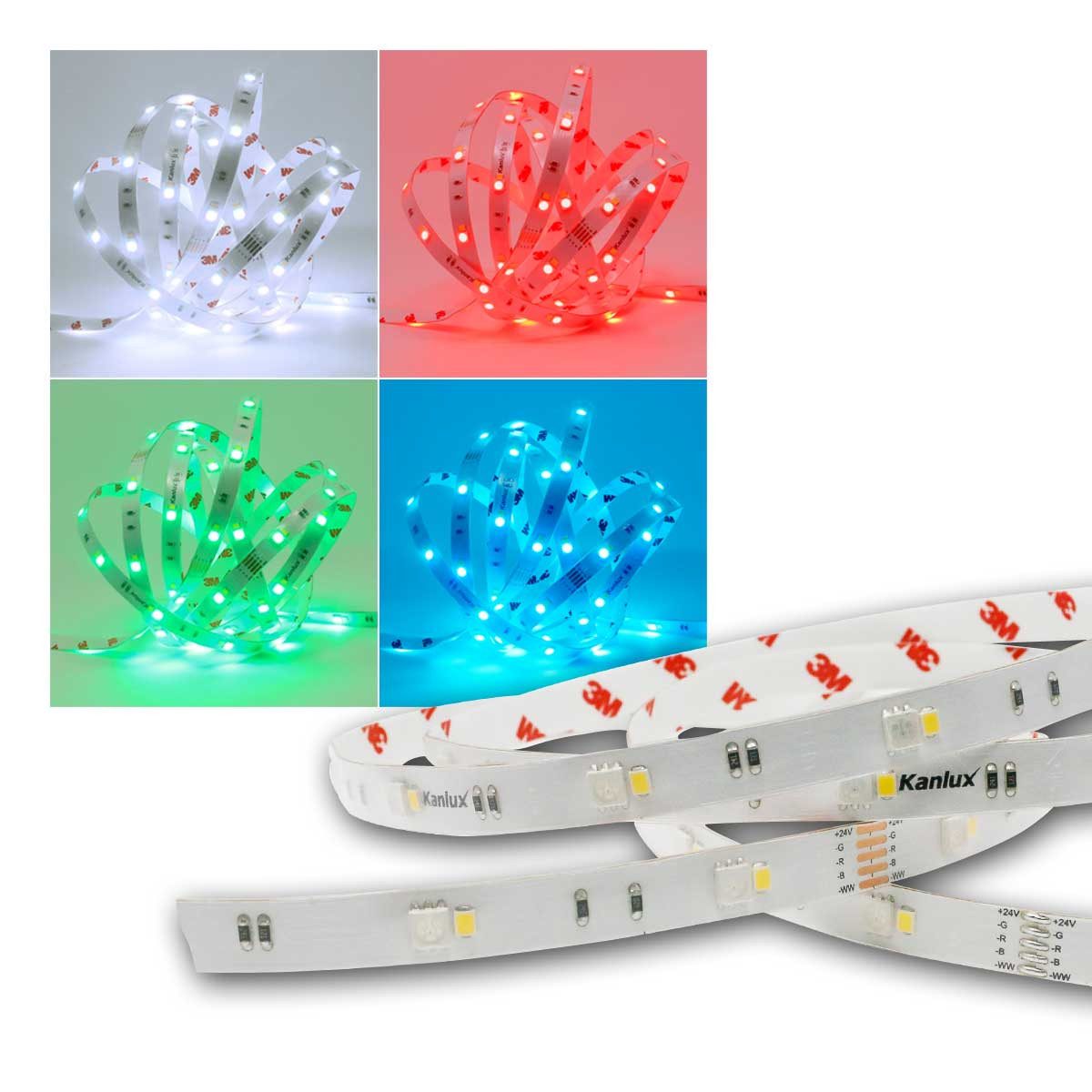 Kanlux LED-Streifen LED Streifen 5m, 240 SMD LEDs, RGB+W, 24V IP65