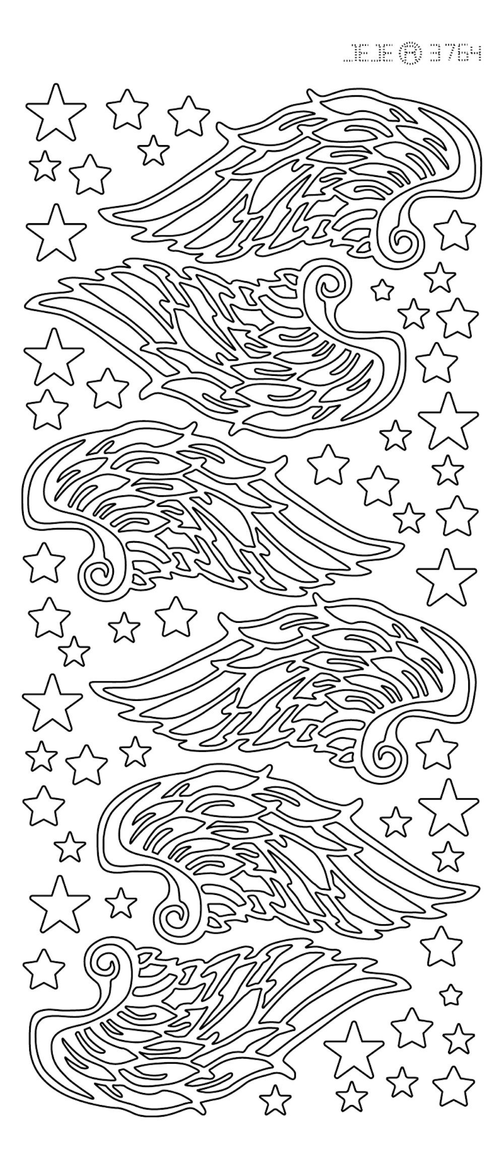 HobbyFun Aufkleber Konturensticker Sticker, Flügel, weiß, 10x23cm, 1