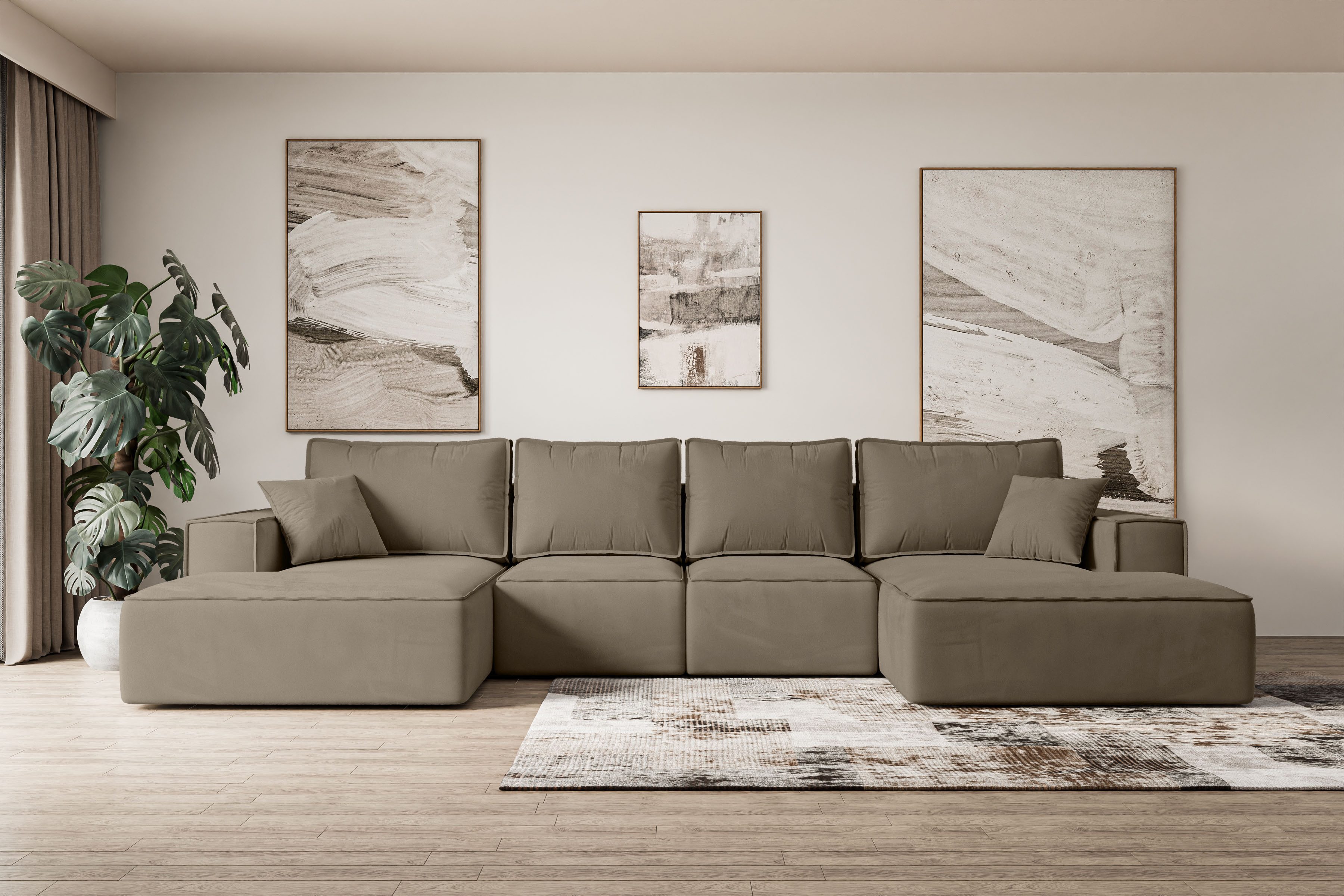ALTDECOR Wohnlandschaft SIERRA-U-S, Couch mit Schlaffunktion, Wohnzimmer - günstig online kaufen