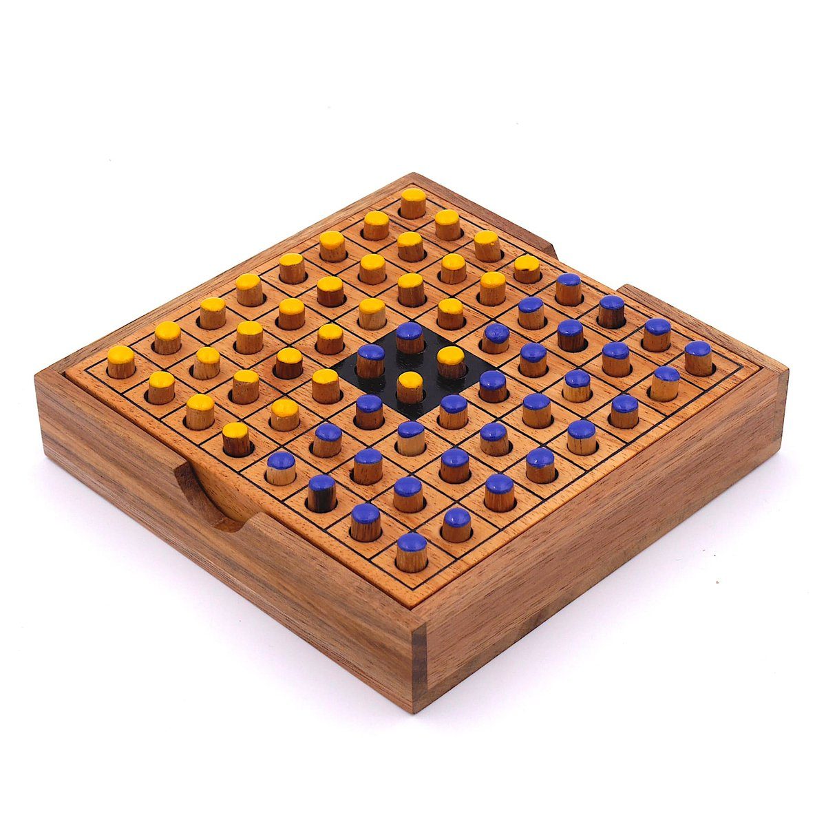 aus ROMBOL Interessantes Strategiespiel edlem gelb/blau Denkspiele 2 Holzspiel für – Holz, Reversi Personen Brettspiel Spiel,