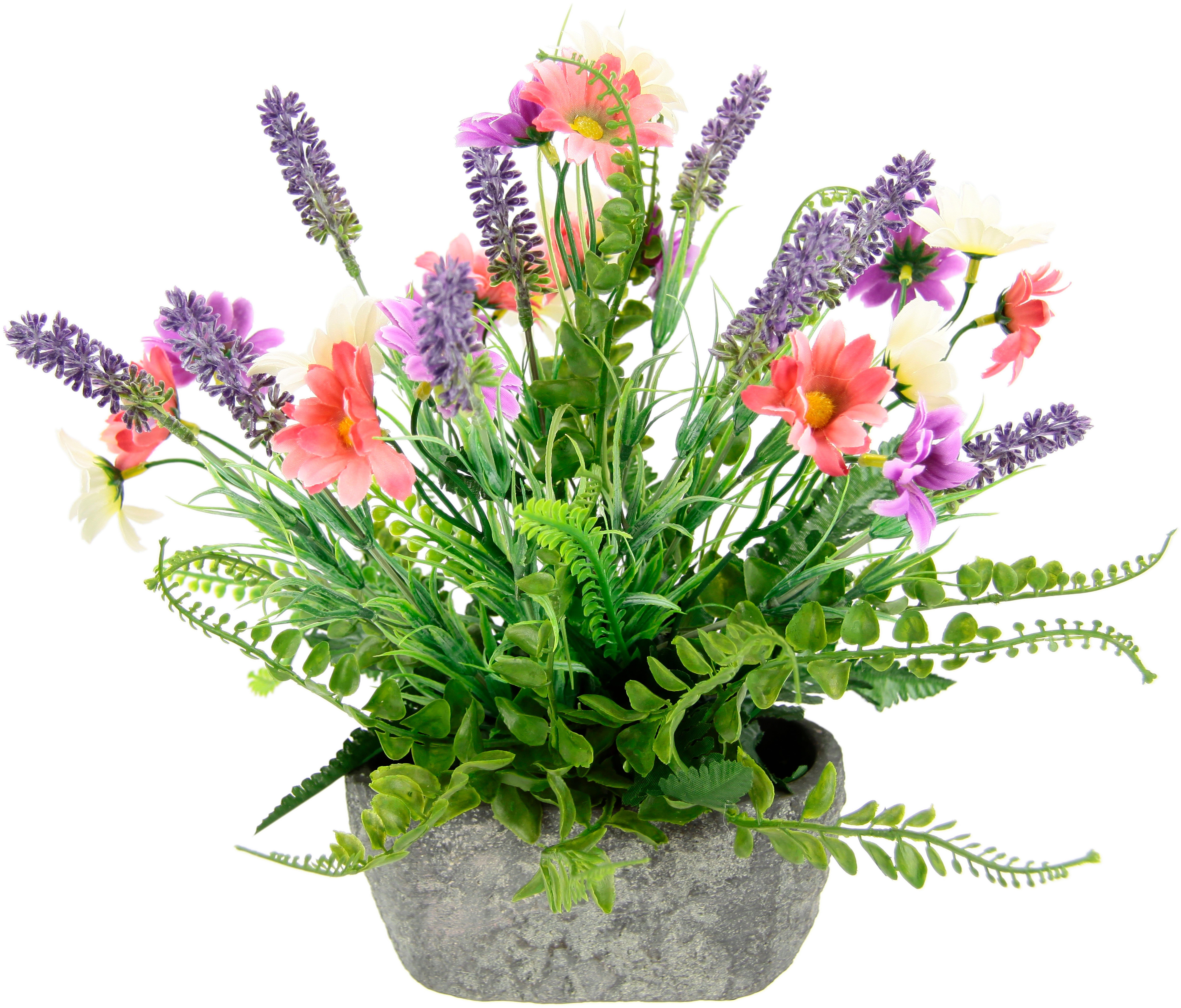 Kunstpflanze Margeriten/Lavendel, I.GE.A., Höhe 30 cm Rosa/Lavender