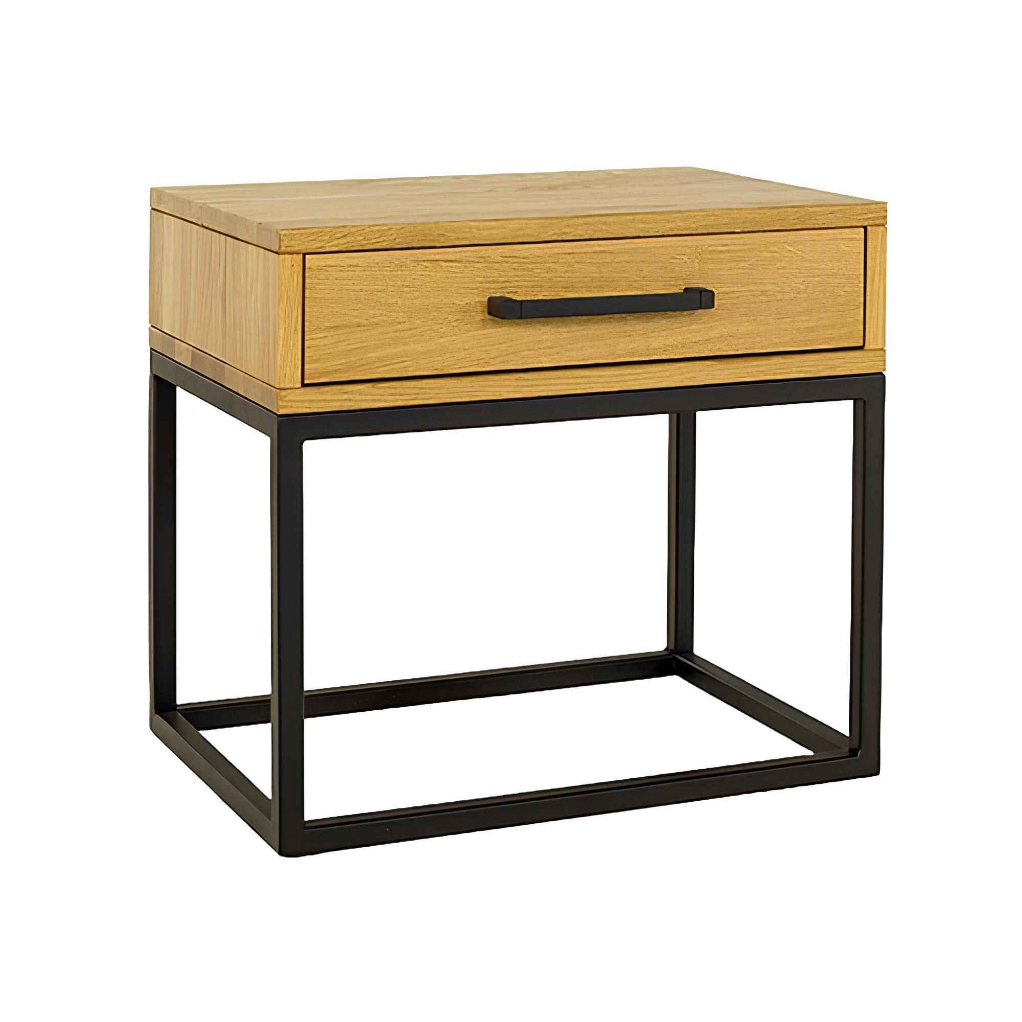 Xlmoebel Nachttisch Neuer Nachttisch aus Holz und Metall - Beistellschrank Kommode (1-St., Nachttisch), Hergestellt in Europa