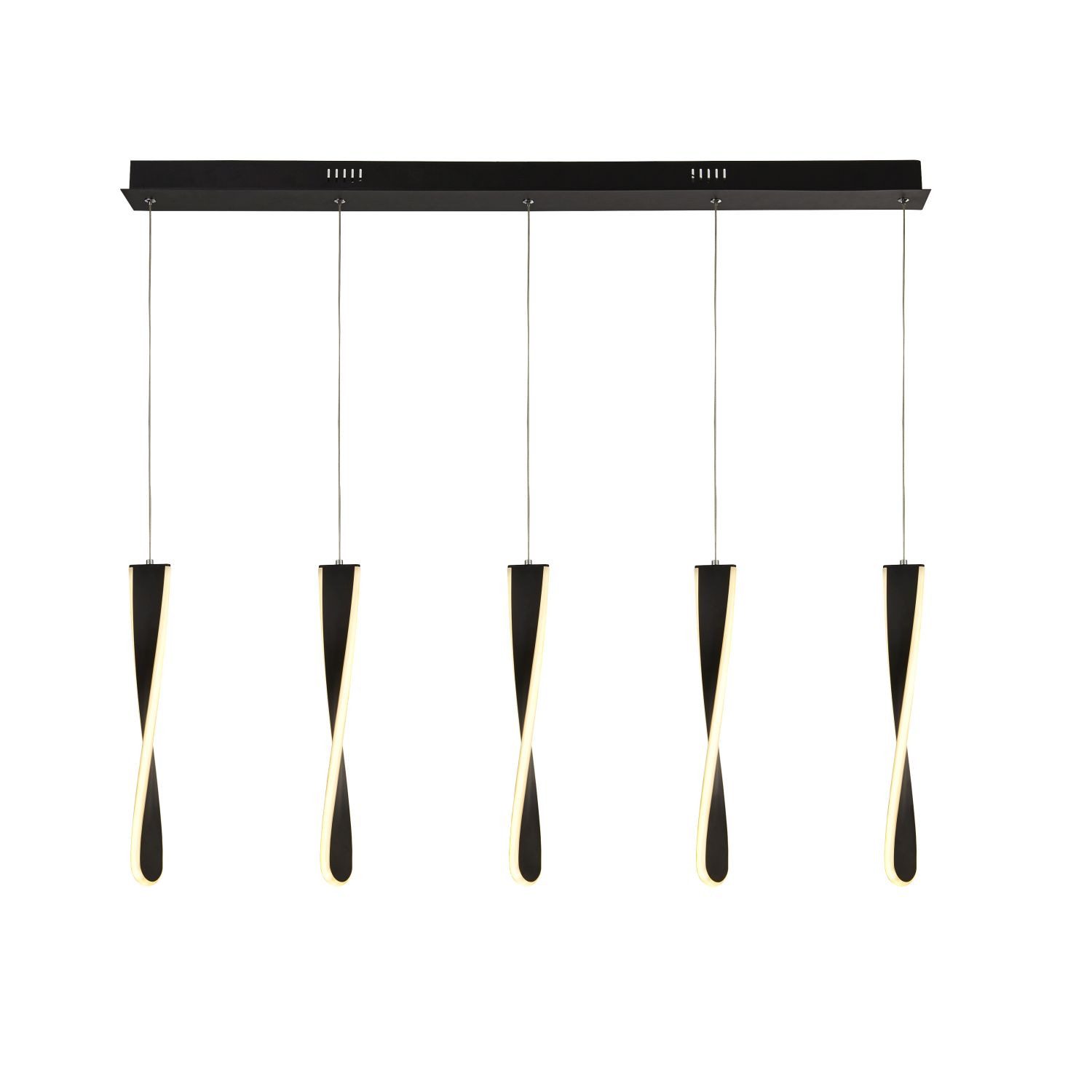 Licht-Erlebnisse Pendelleuchte MARIO, LED, Warmweiß, LED Schwarz 3000 K 1052 lm Metall Modern Wohnzimmer
