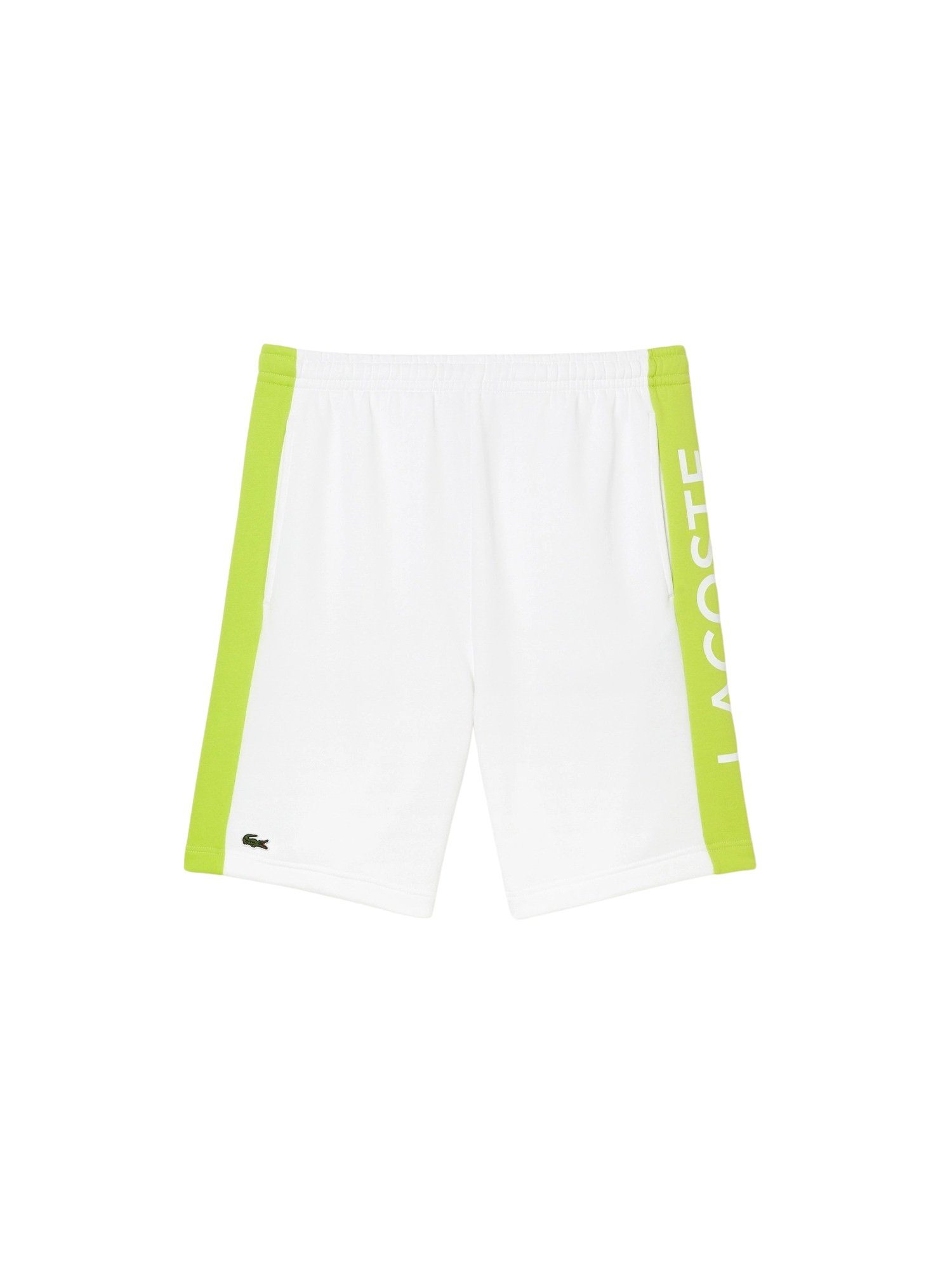 (1-tlg) weiß mit Shorts Lacoste Sweatshorts limone im Colorblock-Style Sweat-Shorts